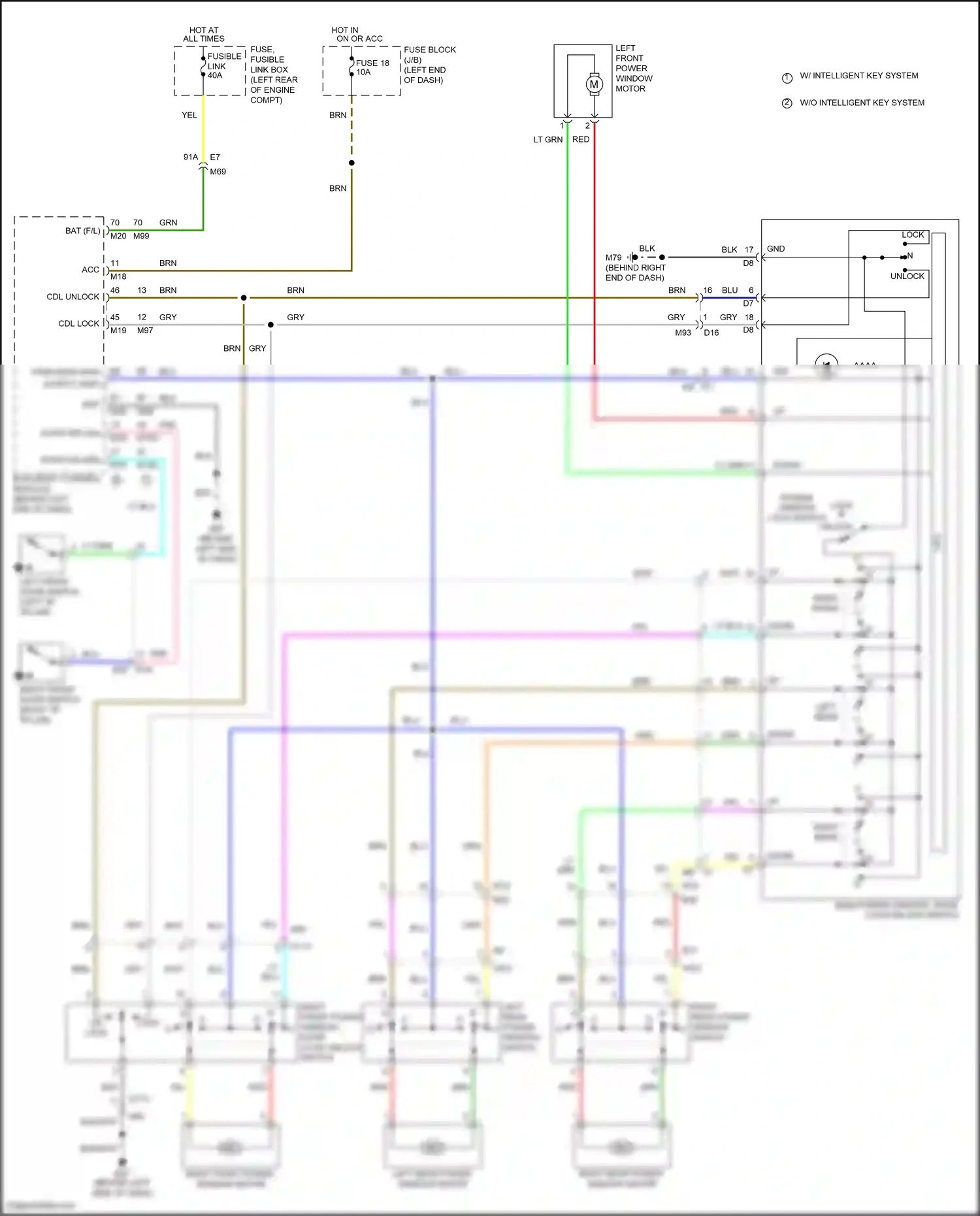 Wiring diagram left front door switch for Nissan Versa II facelift (2014-2019) (8 of 10)