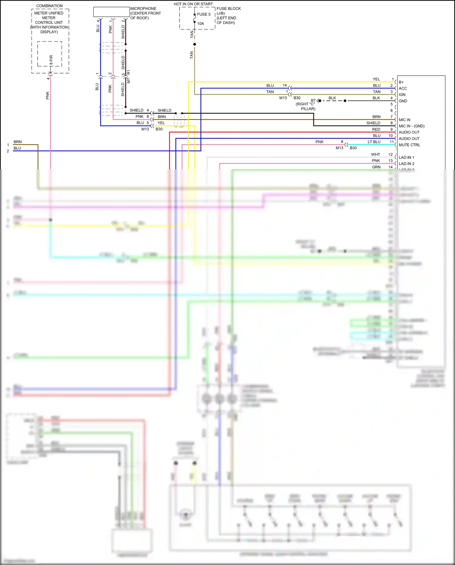 Wiring diagram mute ctrl for Nissan Versa II facelift (2014-2019) (1 of 1)