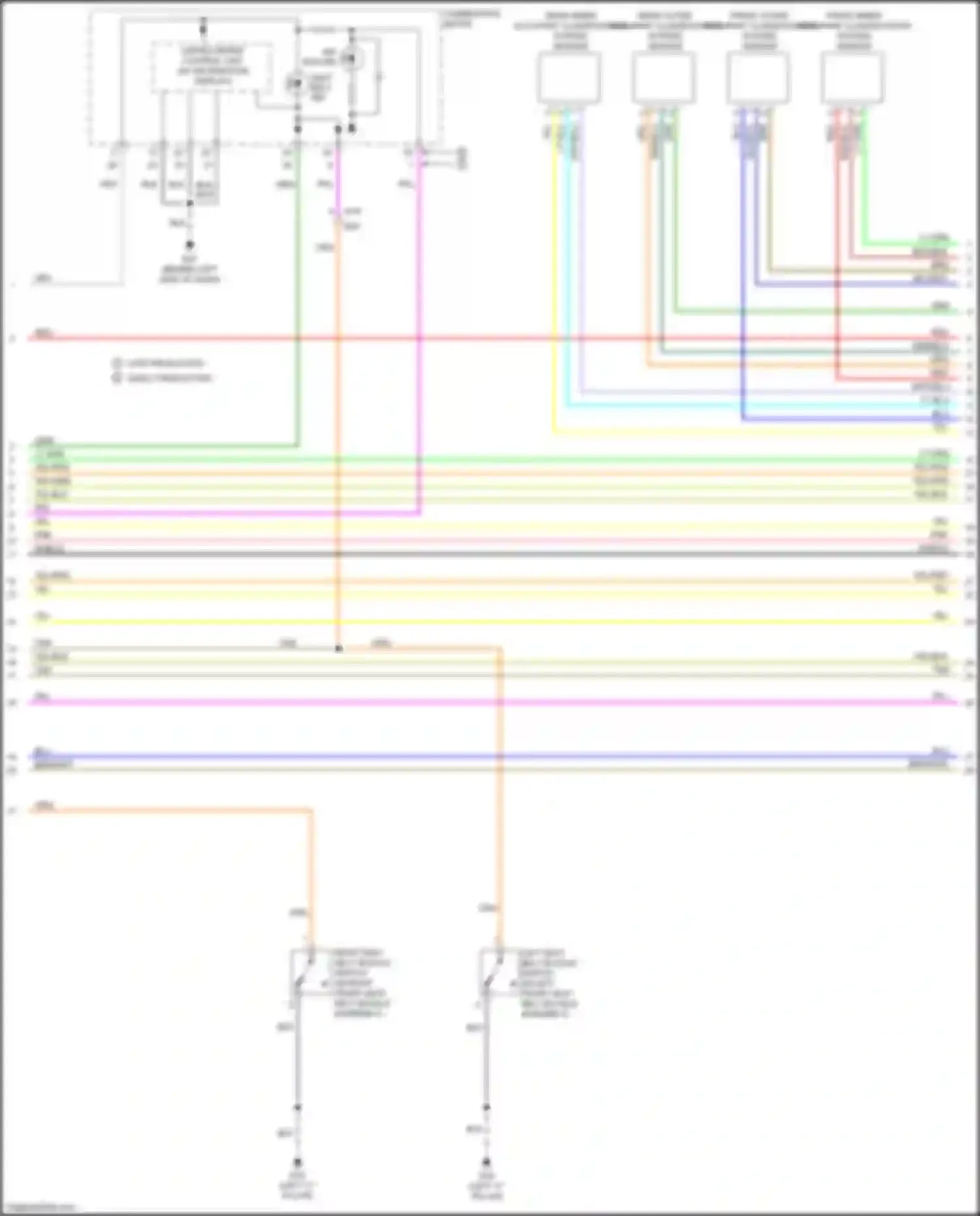 Wiring diagram rear inner occupant classification system sensor for Nissan Versa II facelift (2014-2019) (1 of 1)