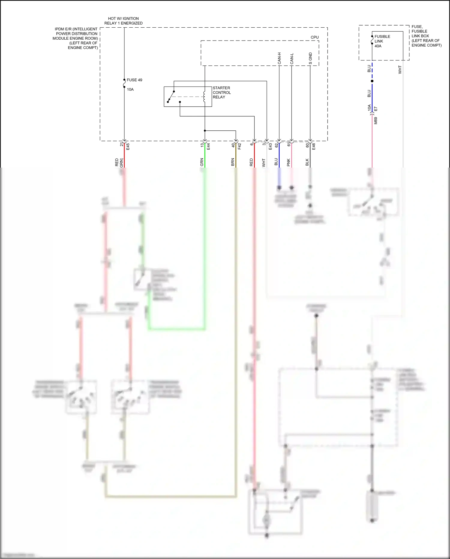 Wiring diagram transmission range switch for Nissan Versa II facelift (2014-2019) (5 of 6)