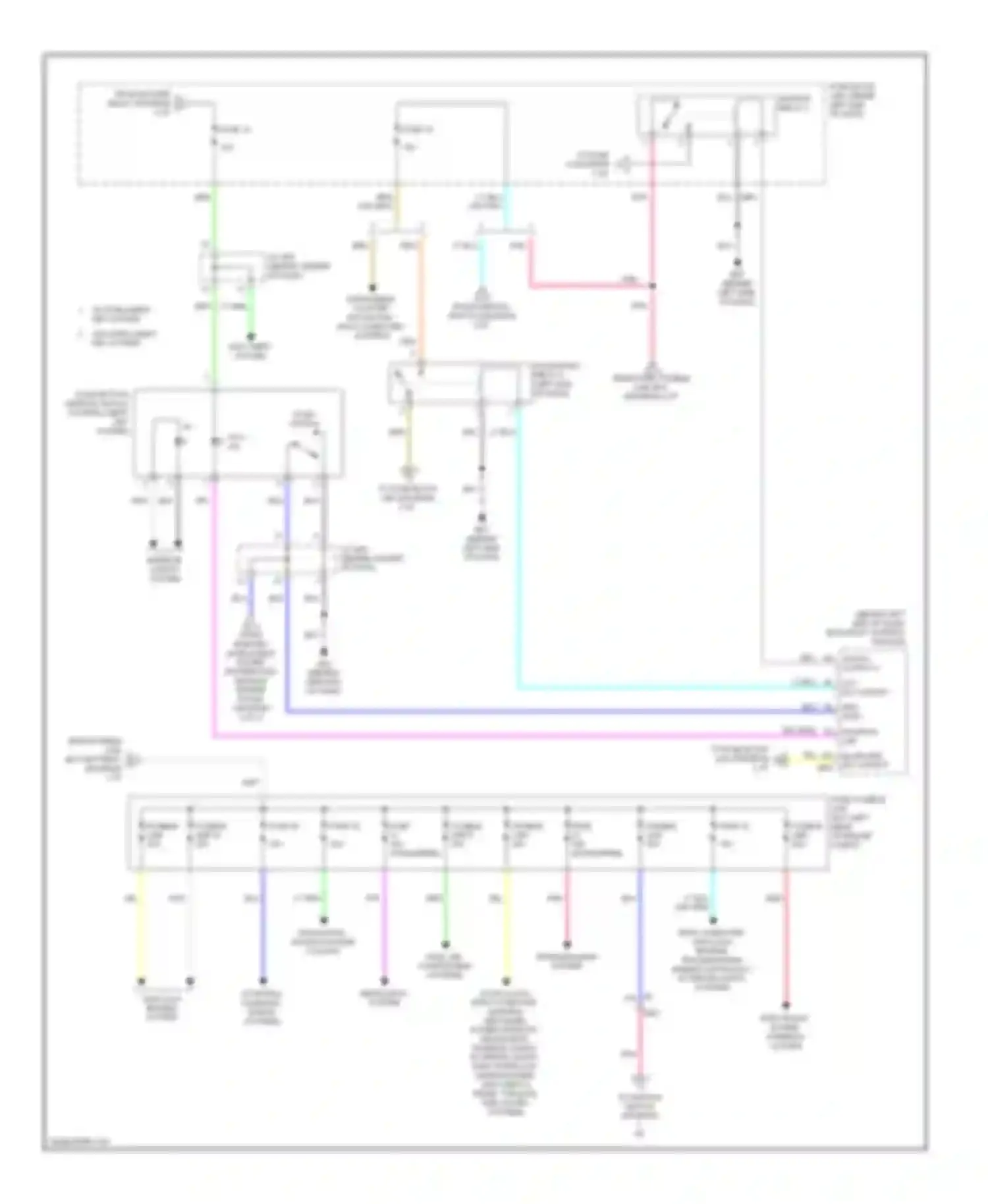 Wiring diagram instrument cluster, navigation, body computer systems for Nissan Versa II (2012-2014) (1 of 1)