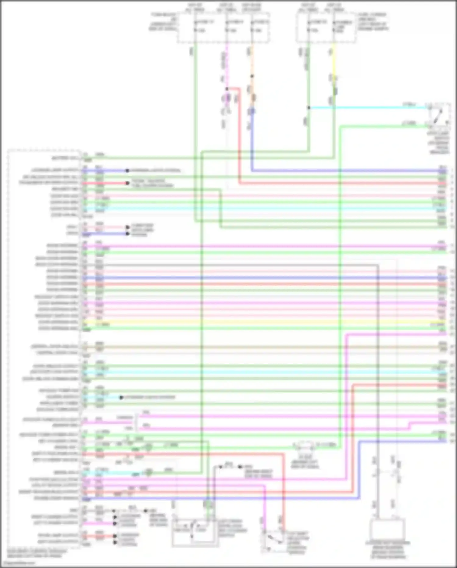 Wiring diagram left front door lock key cylinder switch for Nissan Versa II (2012-2014) (4 of 6)