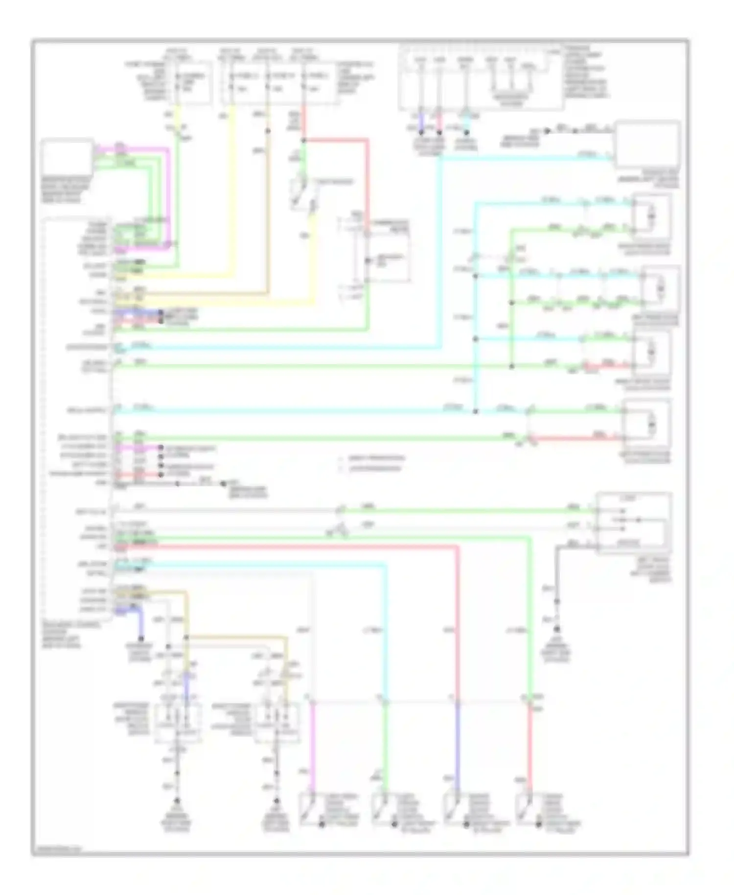 Wiring diagram left front door lock key cylinder switch for Nissan Versa II (2012-2014) (2 of 6)