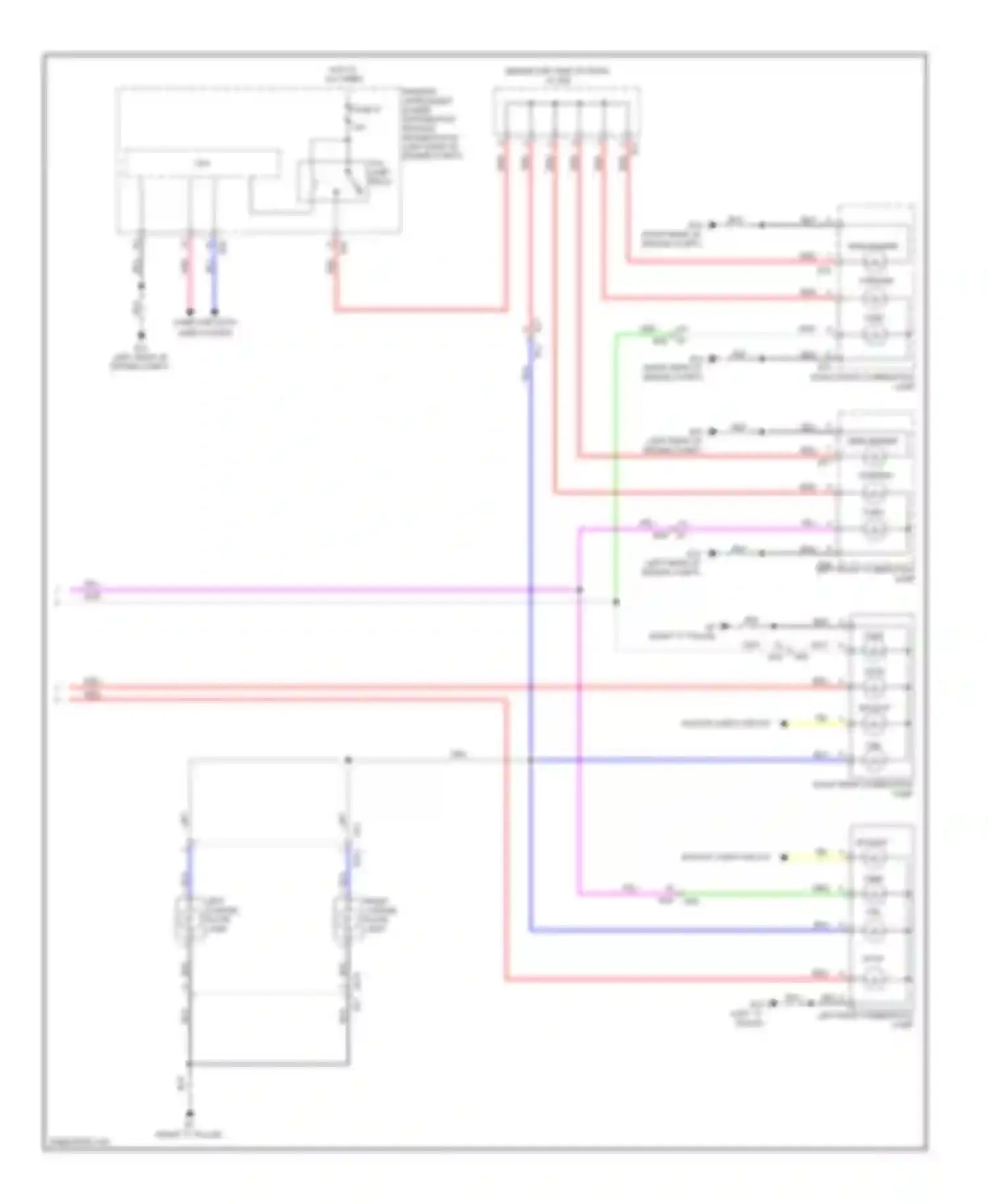 Wiring diagram left rear combination lamp for Nissan Versa II (2012-2014) (2 of 2)