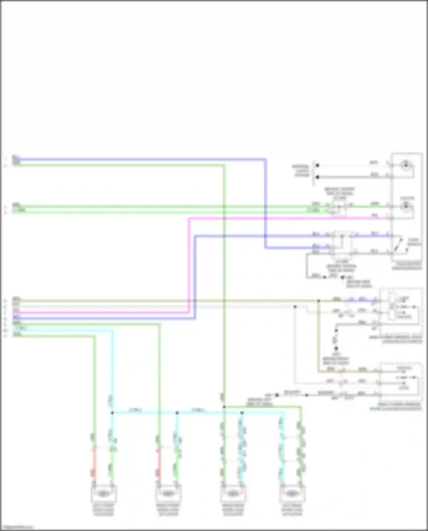 Wiring diagram main power window, door lock/unlock switch for Nissan Versa II (2012-2014) (1 of 5)
