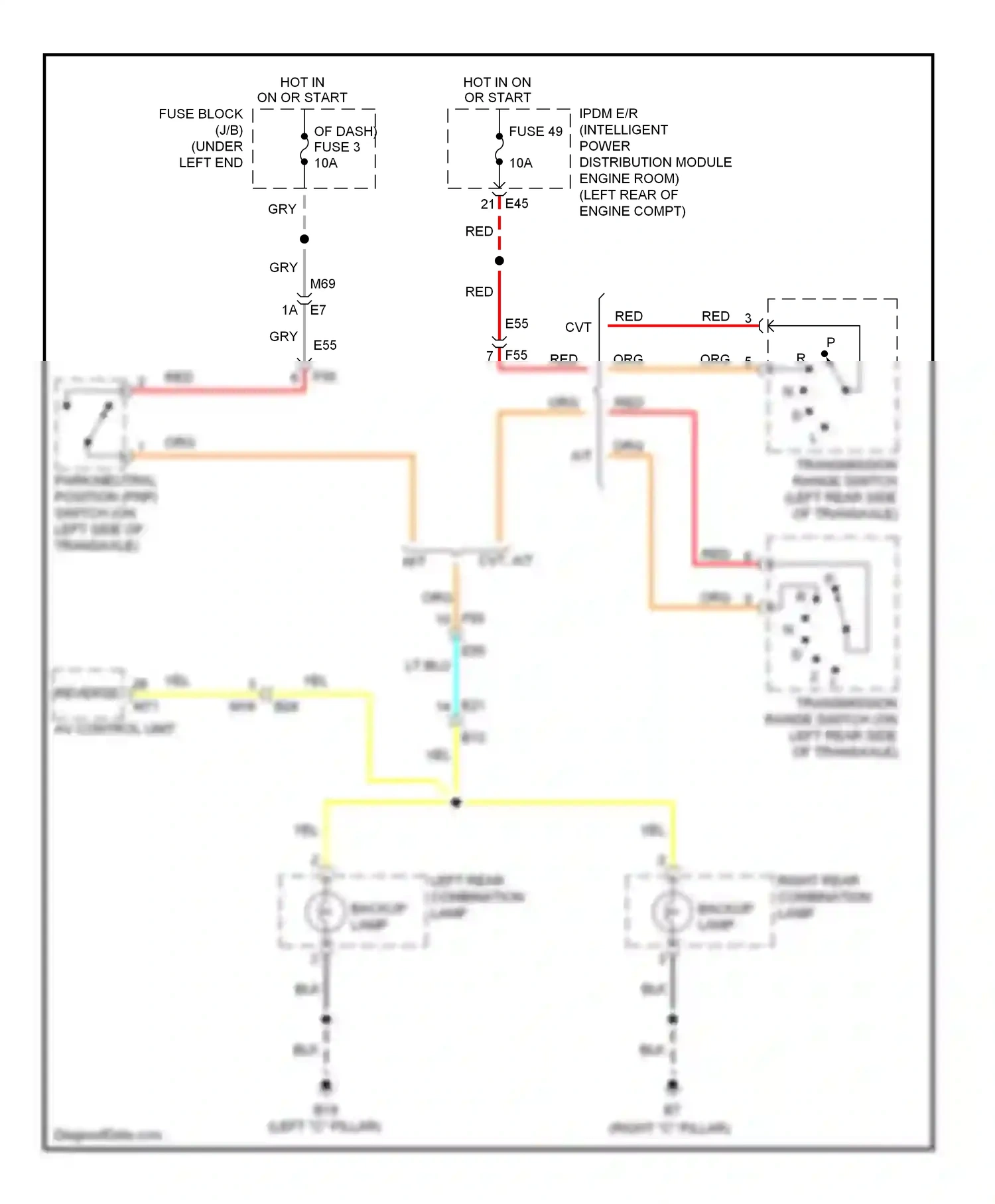 Nissan Versa II (2012-2014) reverse wiring diagram  (1 of 1)