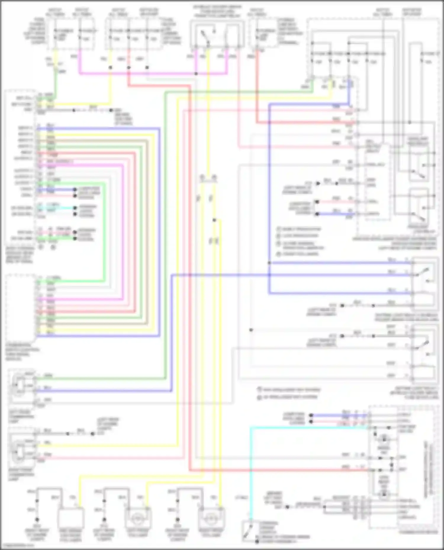 Wiring diagram w/ pre wirning front fog lamps w/ front fog lamps for Nissan Versa II (2012-2014) (1 of 3)