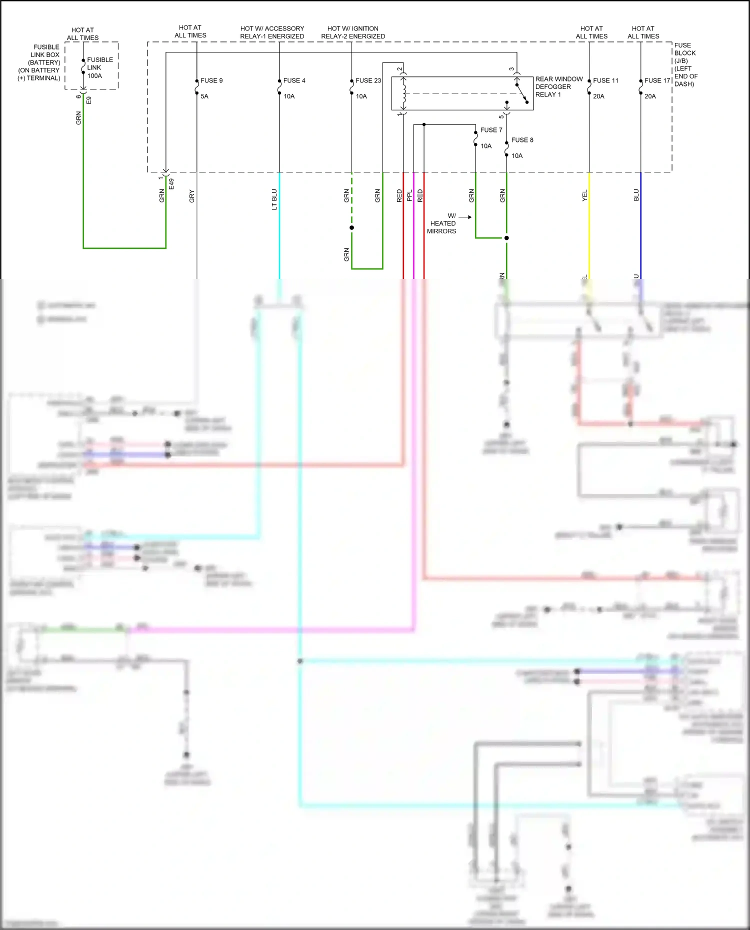Wiring diagram a/c switch assembly for Nissan Versa III (2019-2022) (2 of 4)