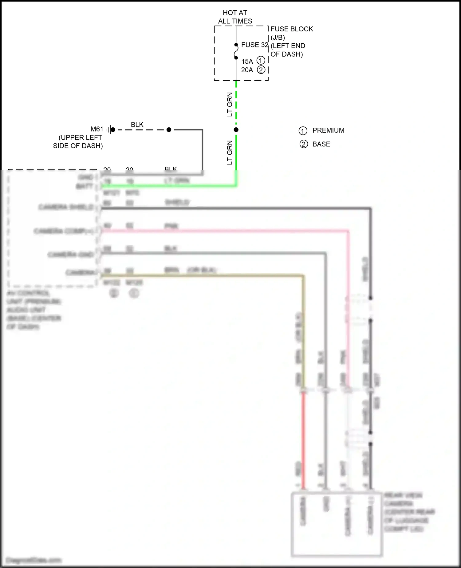 Wiring diagram camera comp + for Nissan Versa III (2019-2022) (4 of 4)