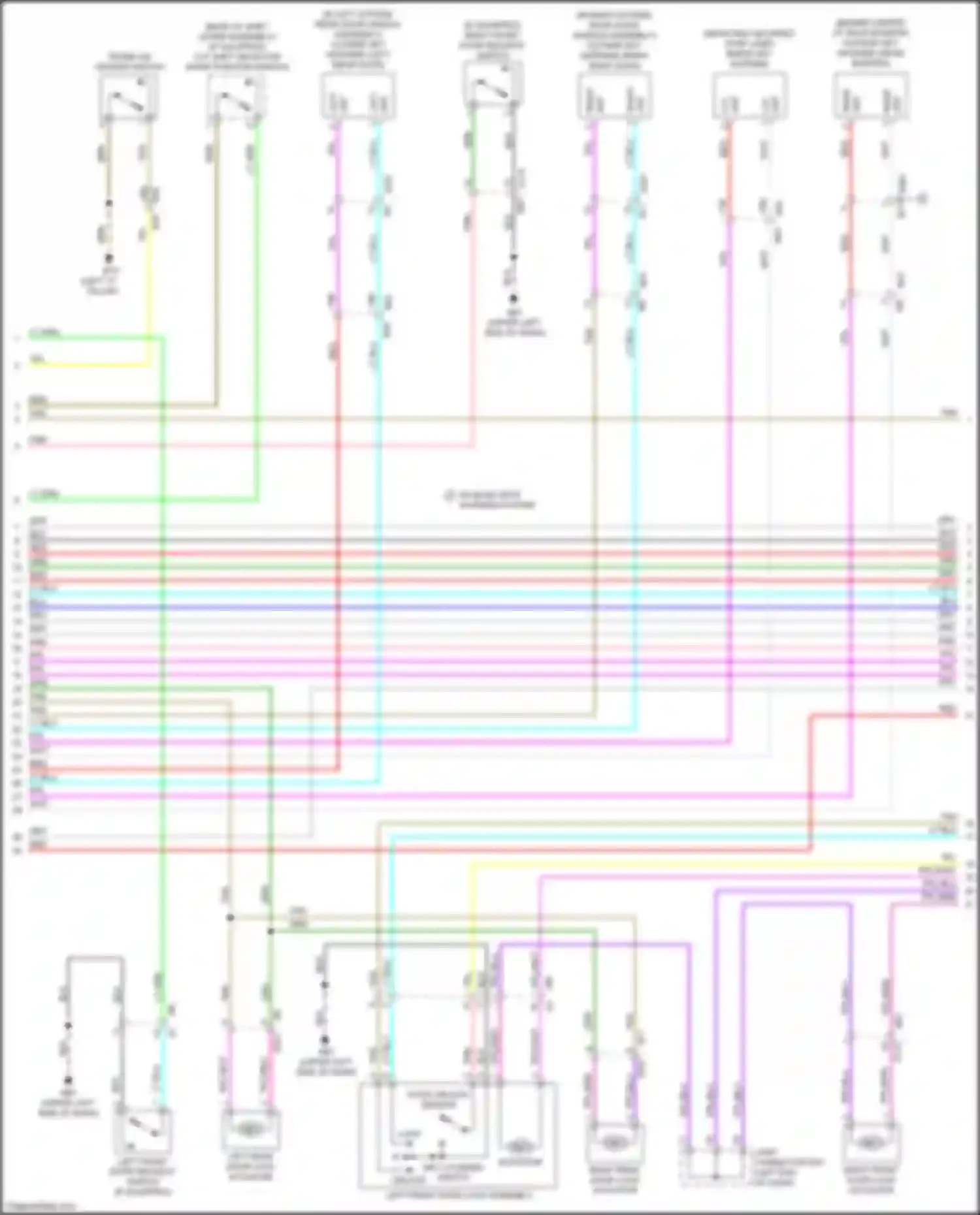 Wiring diagram door unlock sensor for Nissan Versa III (2019-2022) (1 of 2)