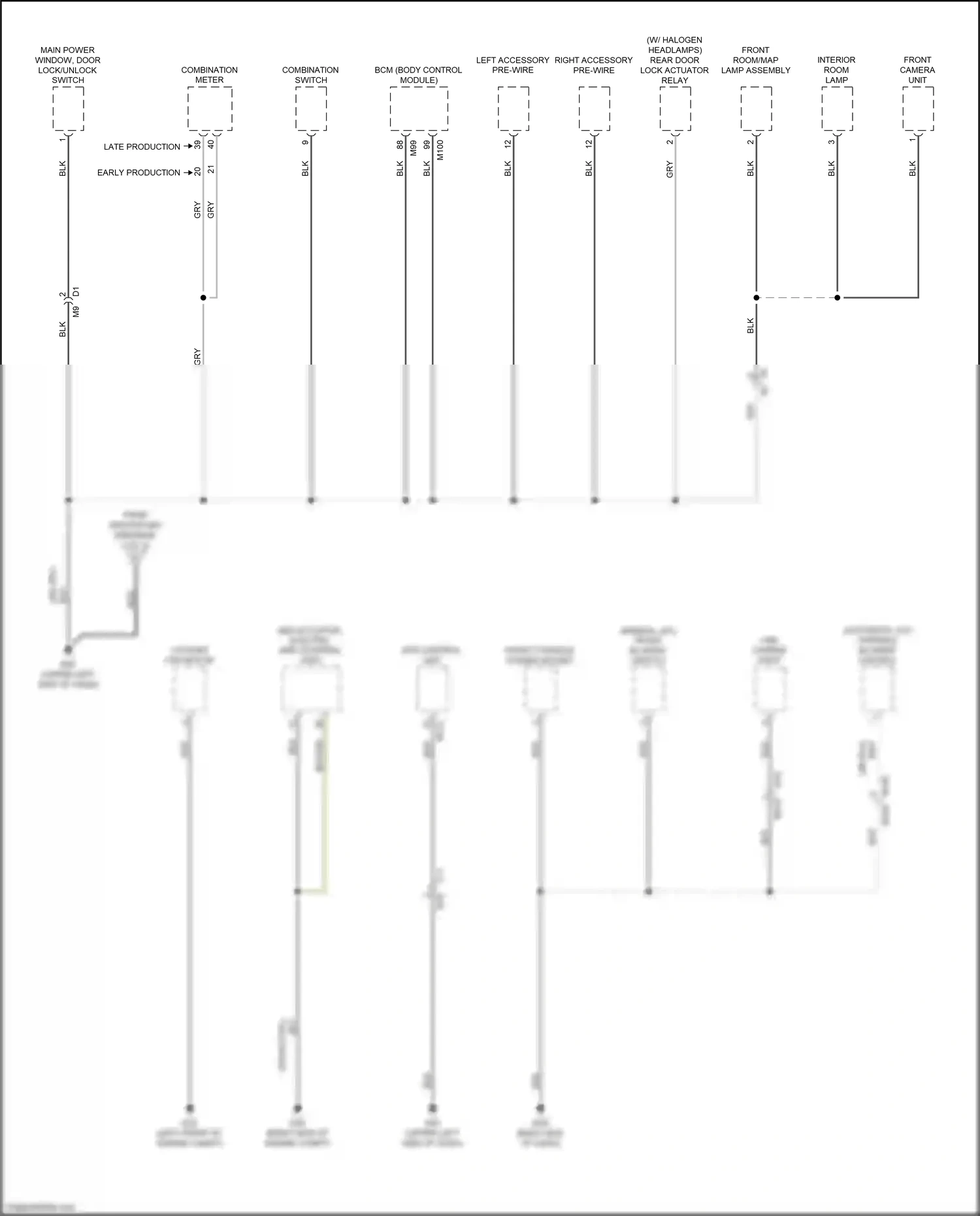 Wiring diagram front blower switch for Nissan Versa III (2019-2022) (1 of 2)