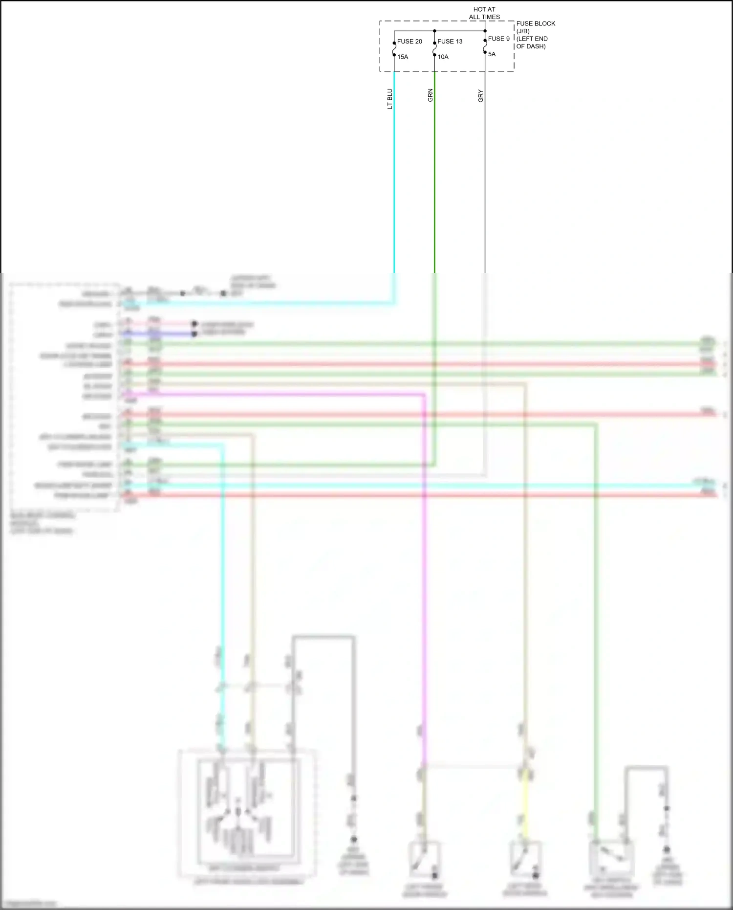 Wiring diagram key switch for Nissan Versa III (2019-2022) (1 of 2)
