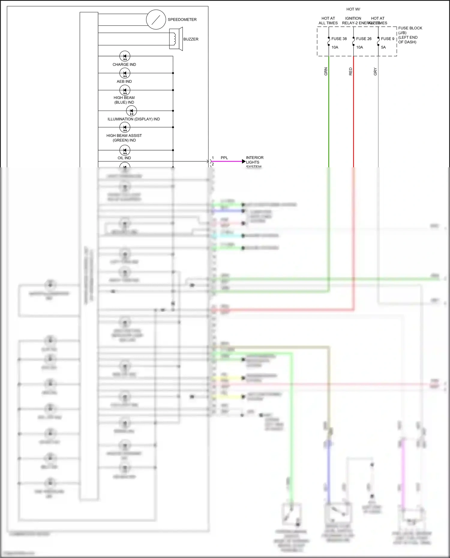Wiring diagram master warning ind for Nissan Versa III (2019-2022) (1 of 1)