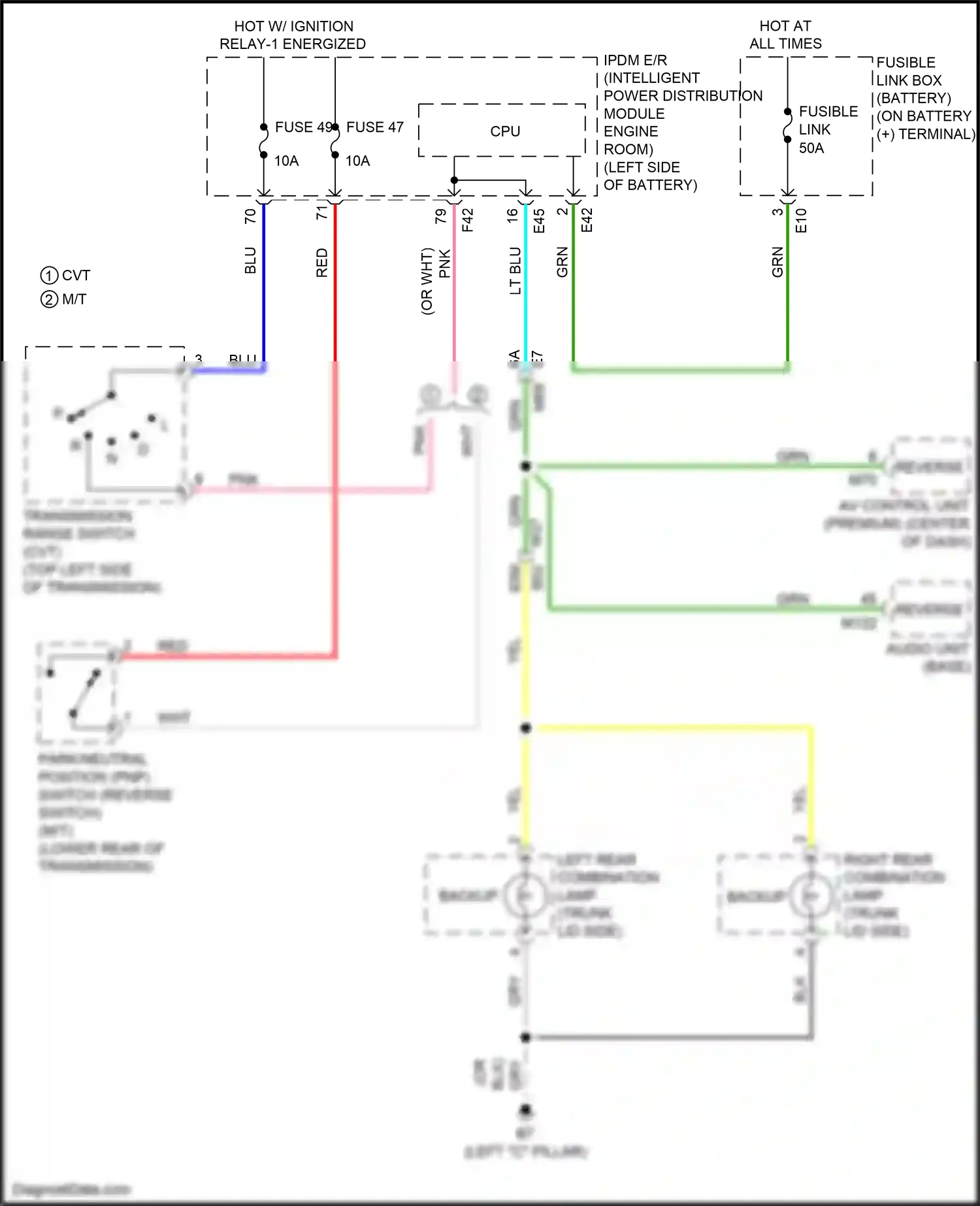 Wiring diagram transmission range switch for Nissan Versa III (2019-2022) (1 of 8)