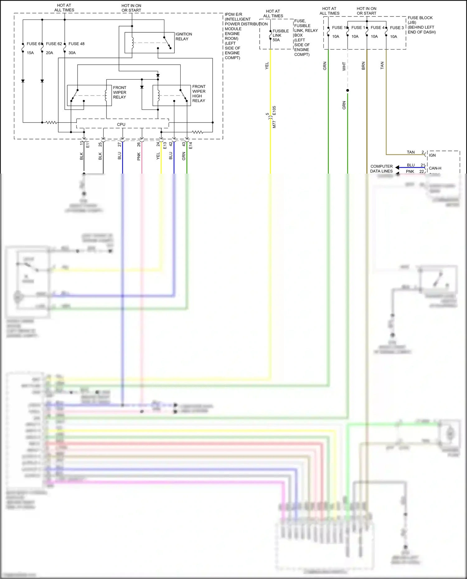 Wiring diagram computer data lines system for Nissan X-Trail II facelift (2010-2015) (5 of 6)