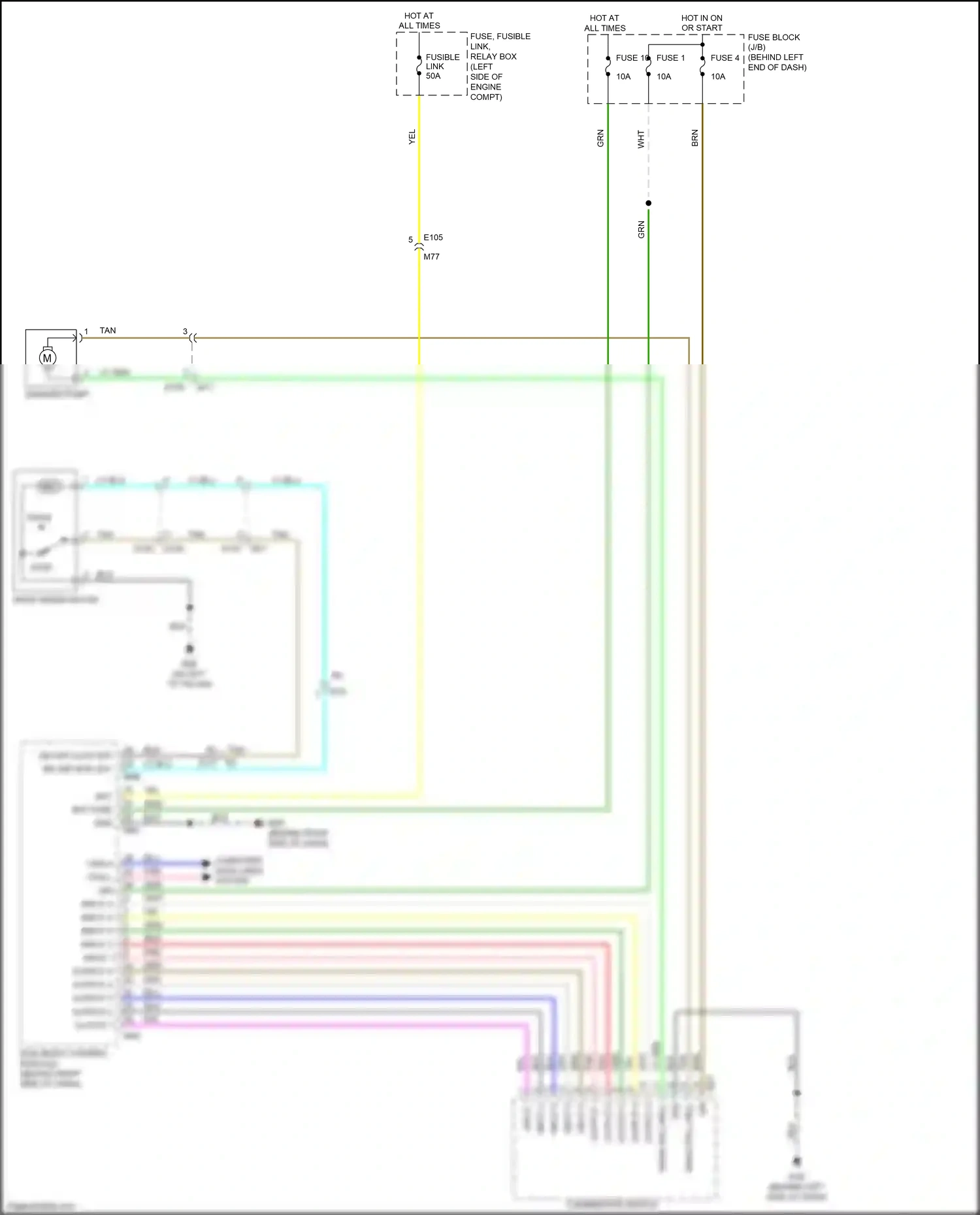 Wiring diagram input 2 for Nissan X-Trail II facelift (2010-2015) (2 of 2)