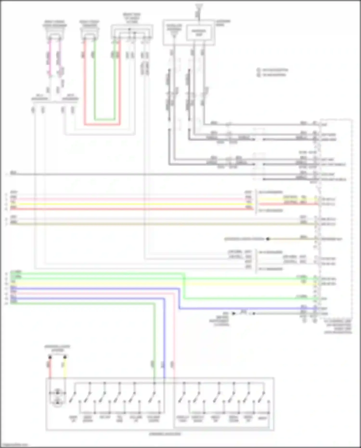 Car Wiring Diagrams for X-Trail Nissan III facelift (2017-2024): Radio circuit, w/o bose (3 of 3)