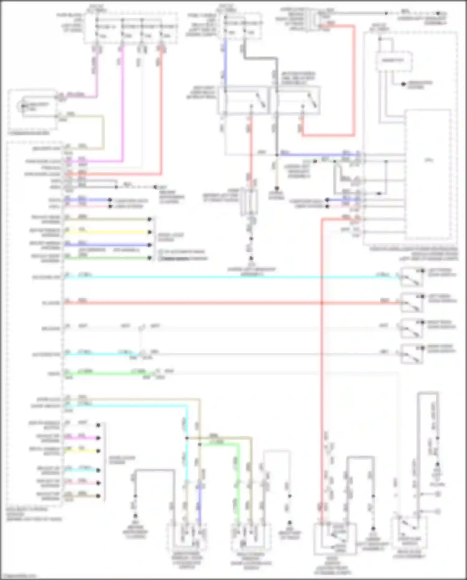 Wiring diagram fuse, fusible link, relay box 1 for Nissan X-Trail III facelift (2017-2024) (5 of 17)