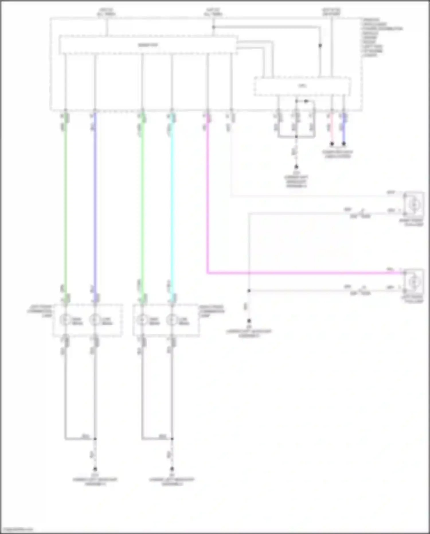 Wiring diagram left front combination lamp for Nissan X-Trail III facelift (2017-2024) (3 of 4)