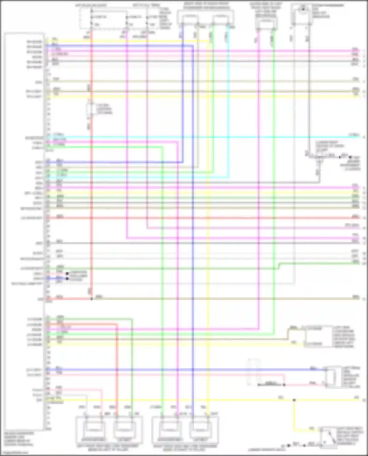 Wiring diagram left rear side satellite sensor for Nissan X-Trail III facelift (2017-2024) (1 of 1)