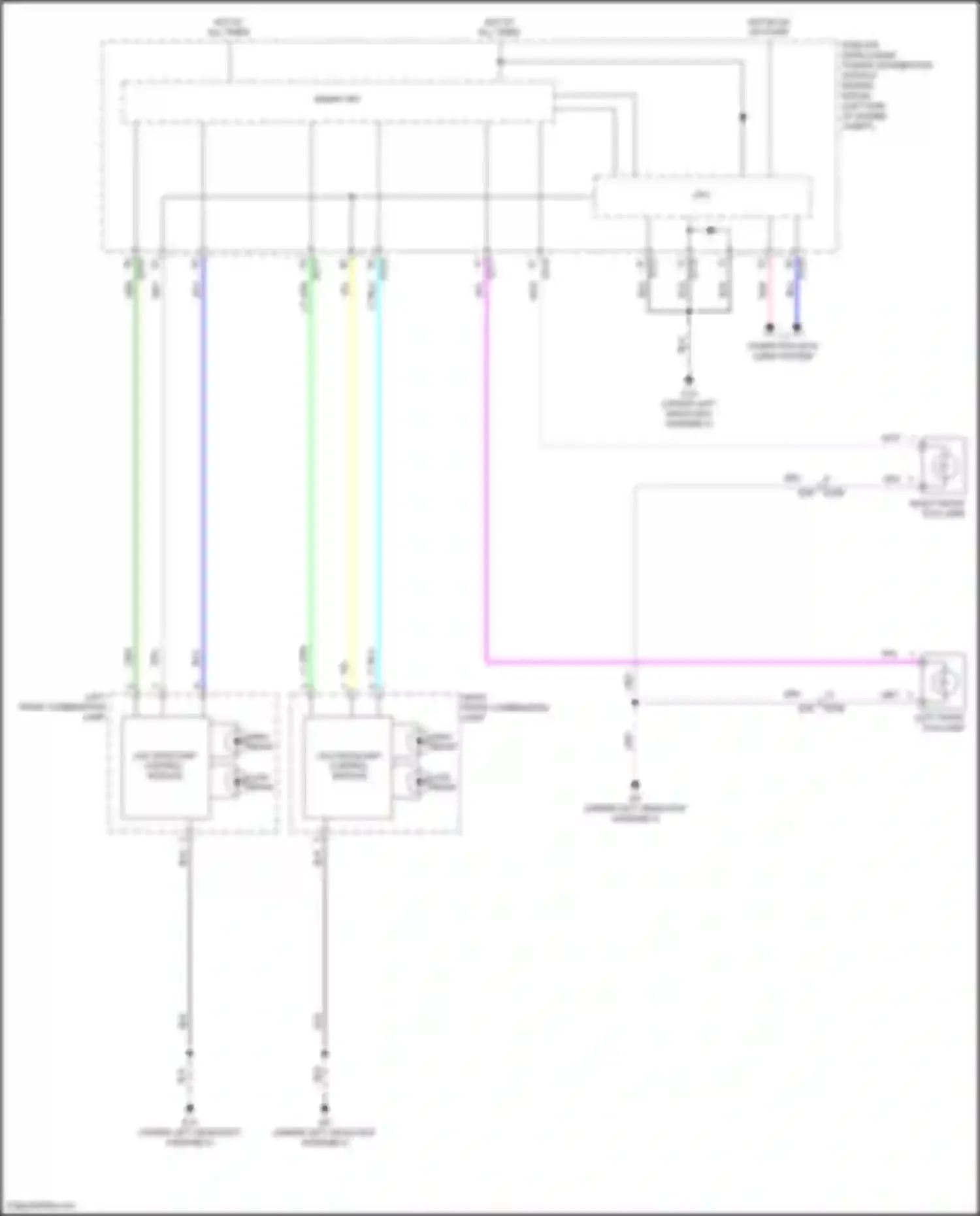 Wiring diagram right front fog lamp for Nissan X-Trail III facelift (2017-2024) (2 of 3)