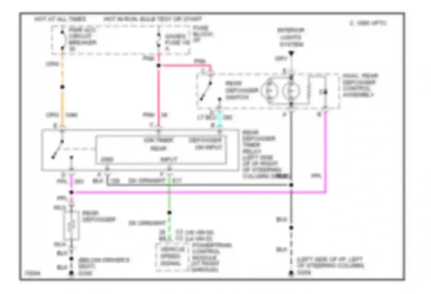 Achieva Oldsmobile I (1991-1997): Defogger circuit, standard