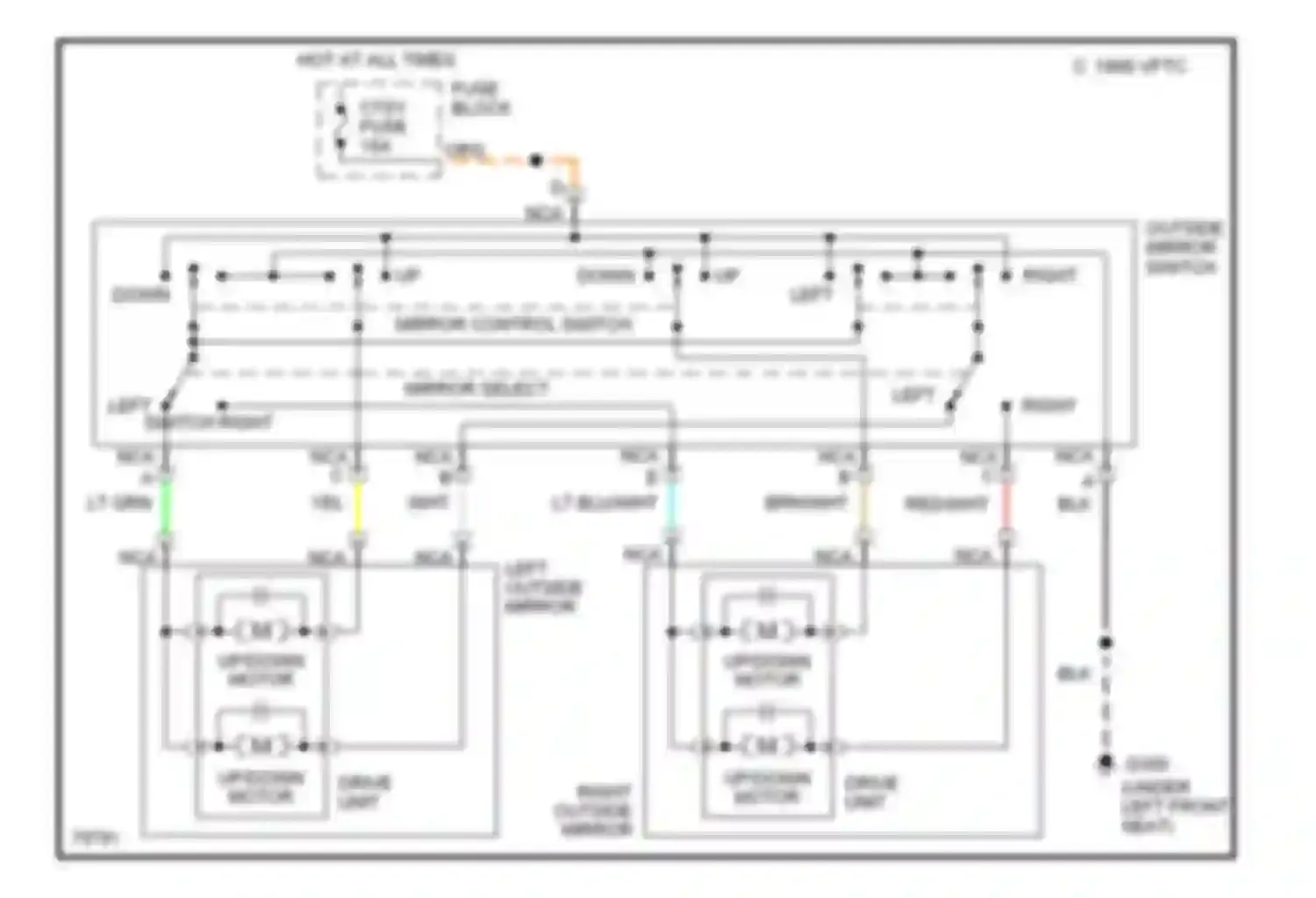 Achieva Oldsmobile I (1991-1997): Power mirror circuit