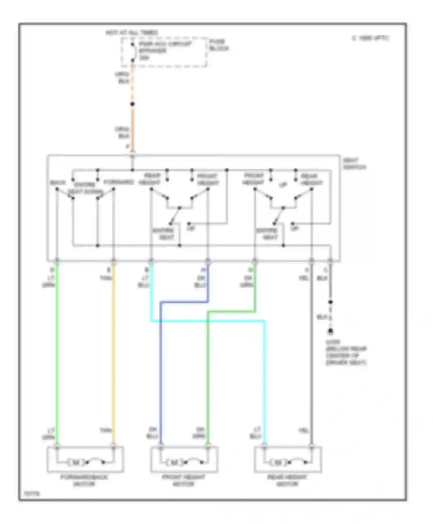 Achieva Oldsmobile I (1991-1997): Power seat circuits