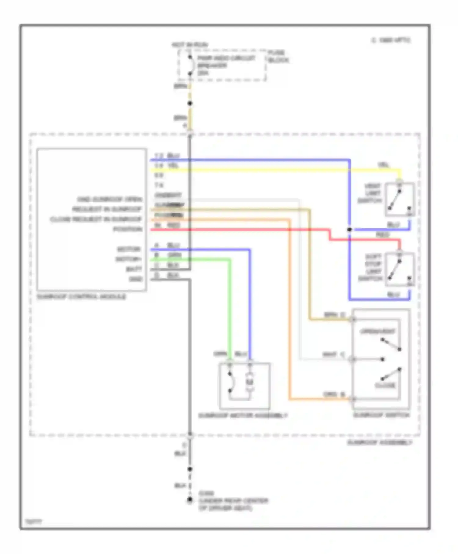 Achieva Oldsmobile I (1991-1997): Sunroof circuit