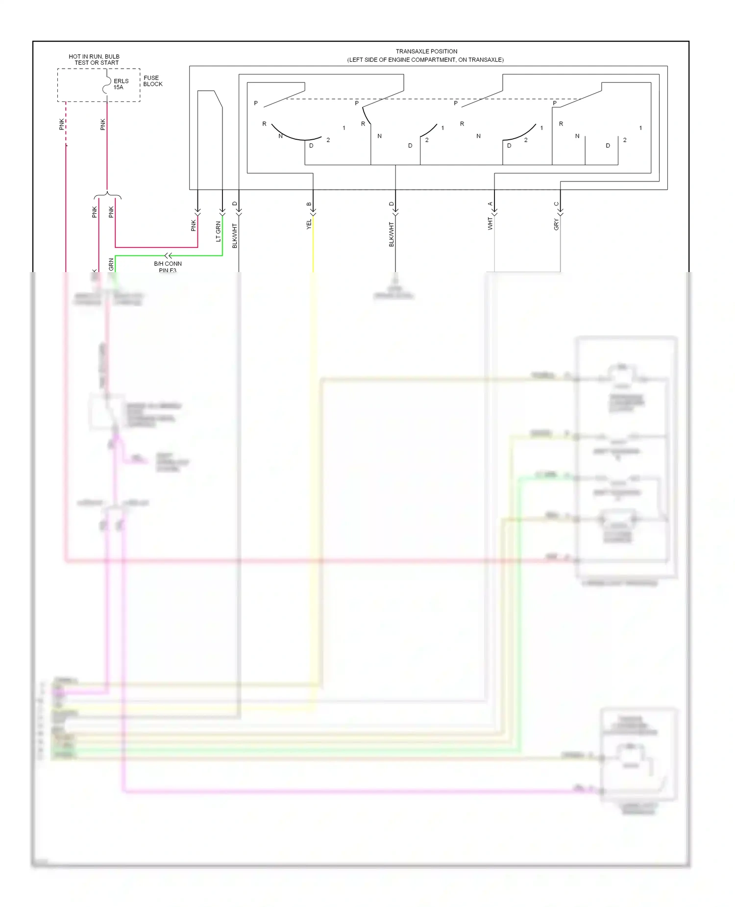 Wiring diagram 4 speed auto transaxle for Oldsmobile Achieva I (1991-1997) (1 of 1)