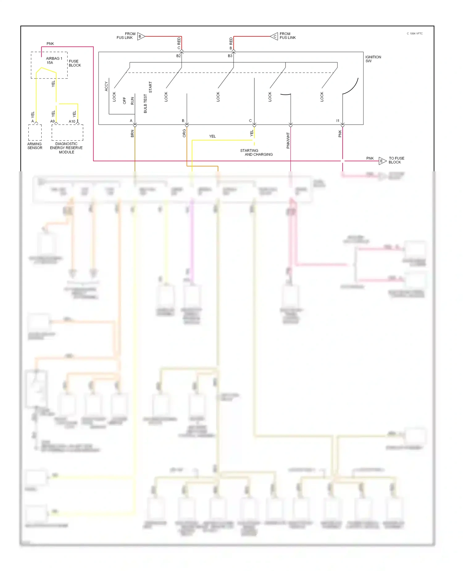 Wiring diagram arming sensor for Oldsmobile Achieva I (1991-1997) (1 of 1)