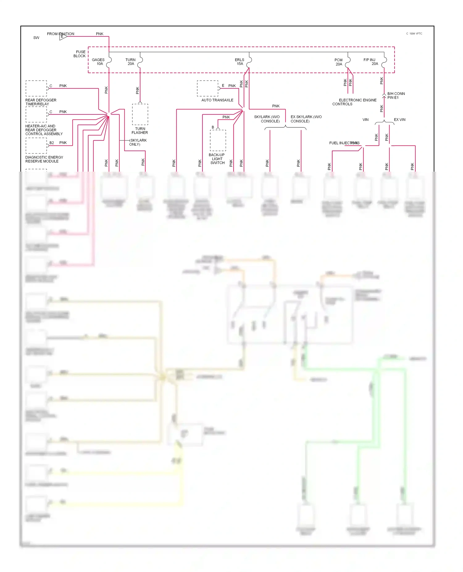 Wiring diagram electronic engine controls for Oldsmobile Achieva I (1991-1997) (1 of 1)