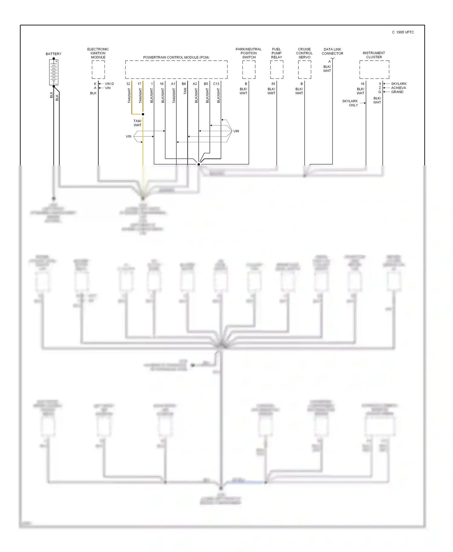 Wiring diagram electronic ignition module for Oldsmobile Achieva I (1991-1997) (1 of 1)