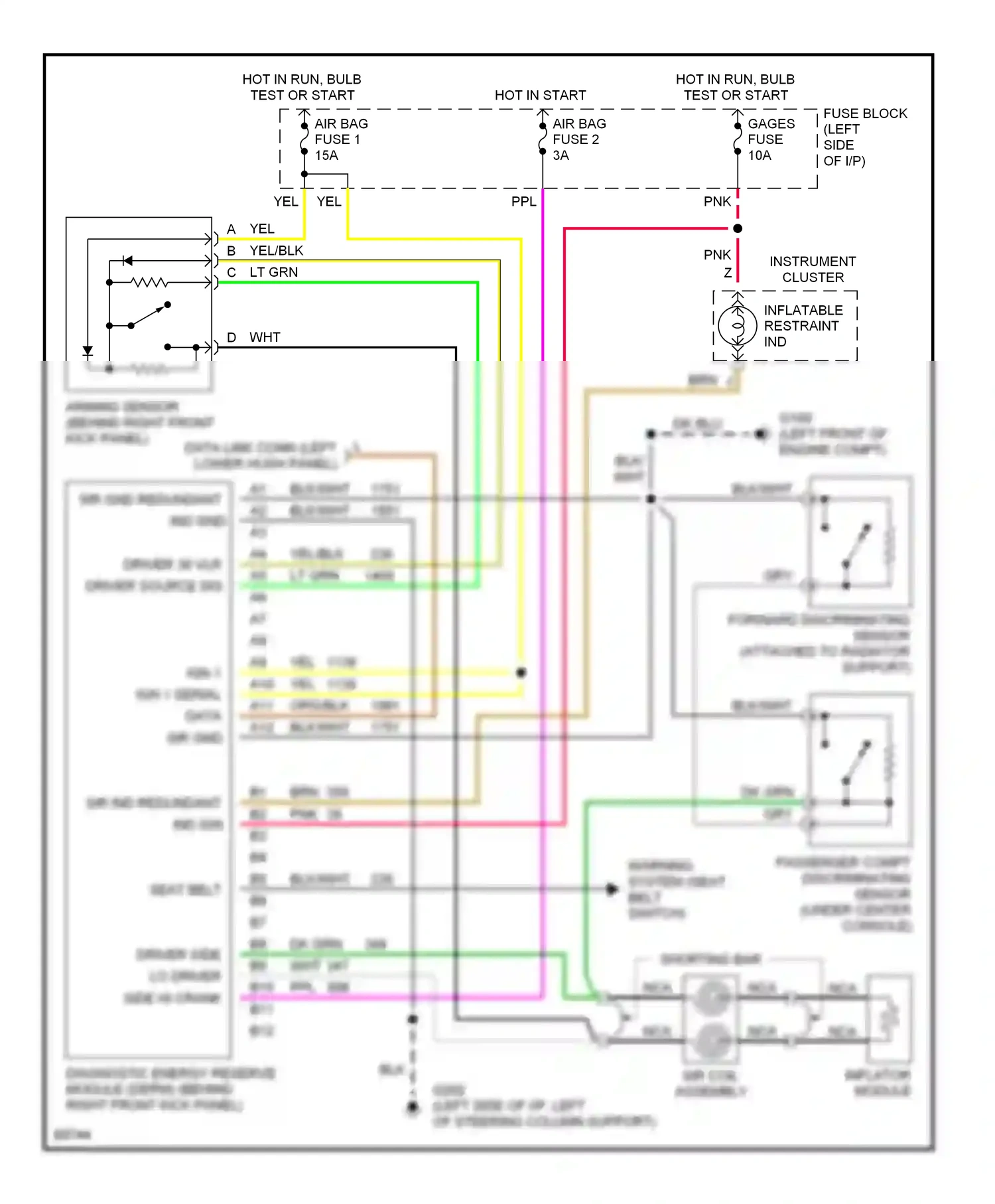 Wiring diagram inflator module for Oldsmobile Achieva I (1991-1997) (1 of 1)