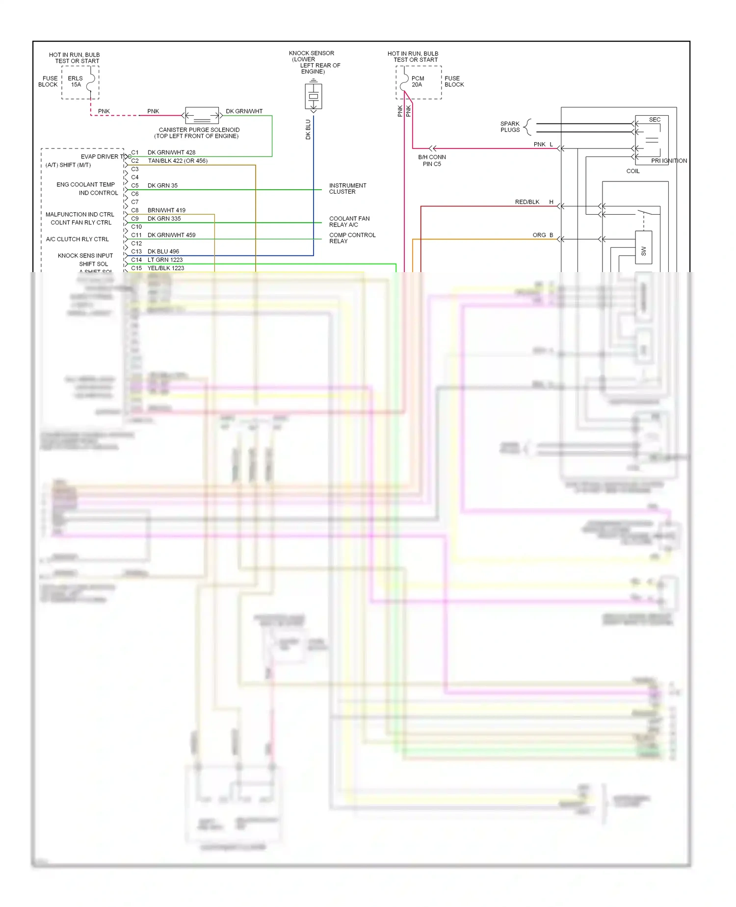 Wiring diagram knock sens input shift sol a shift sol b for Oldsmobile Achieva I (1991-1997) (1 of 1)