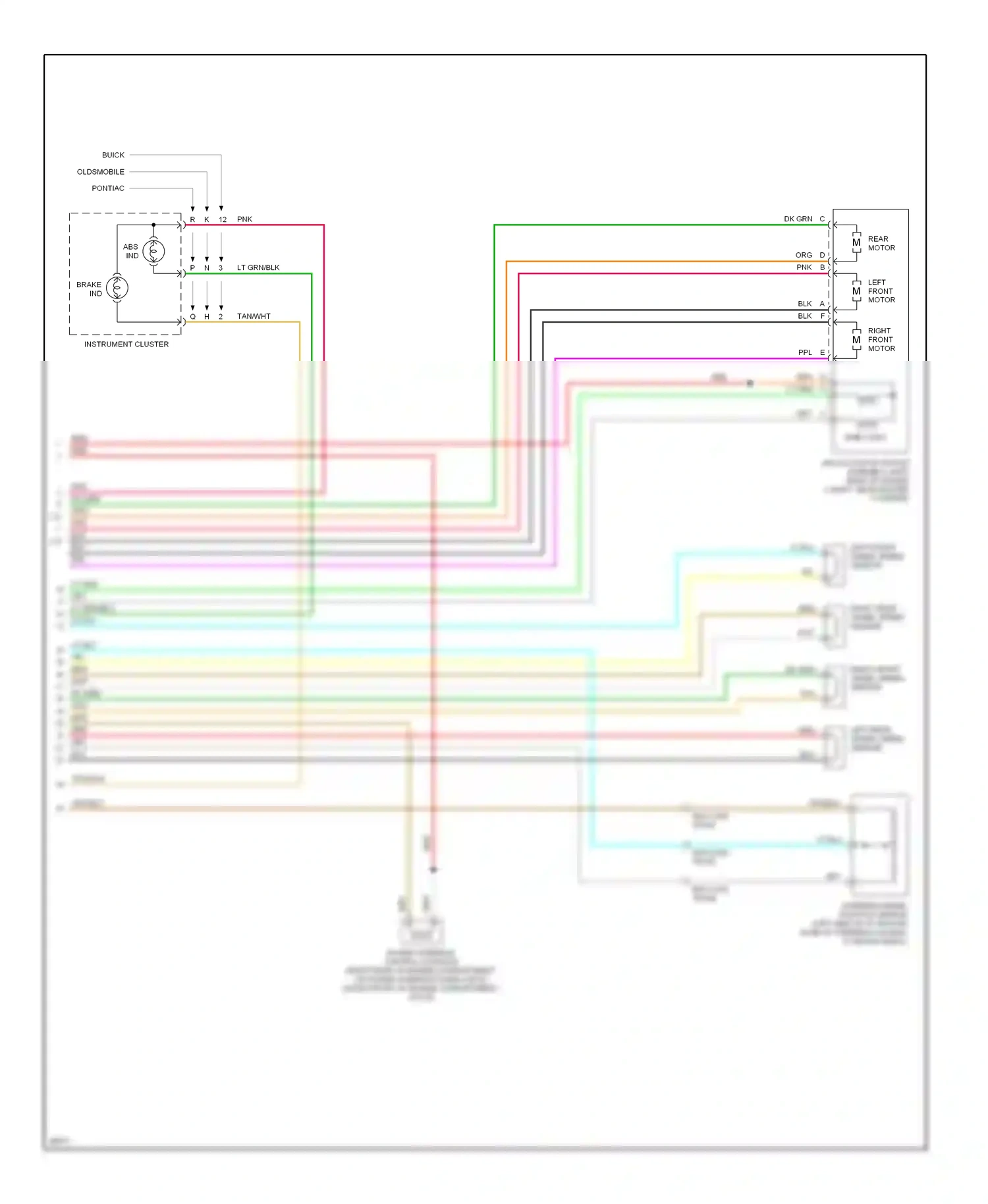 Wiring diagram left front wheel speed sensor for Oldsmobile Achieva I (1991-1997) (1 of 1)