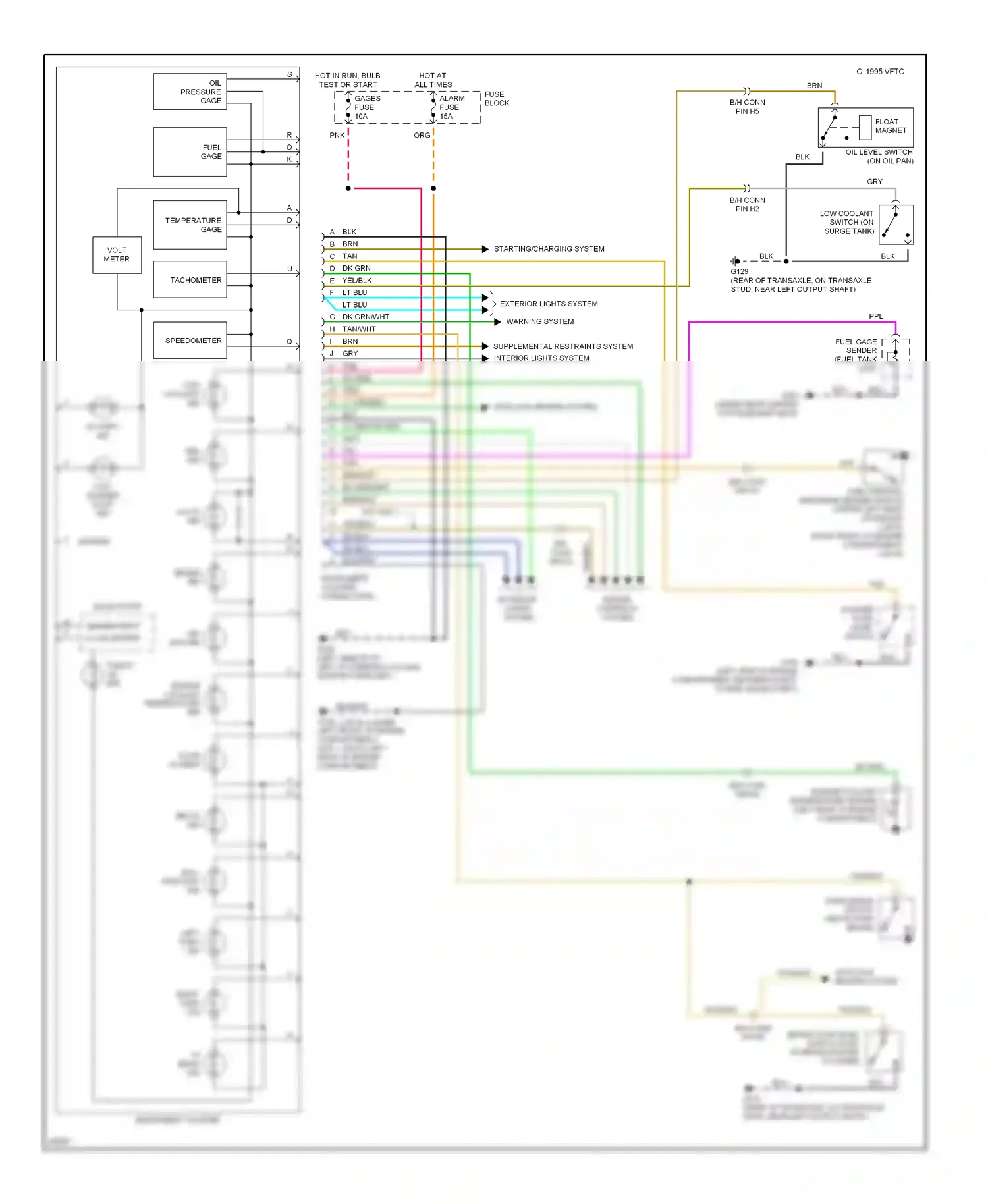 Wiring diagram mal- function ind for Oldsmobile Achieva I (1991-1997) (2 of 2)