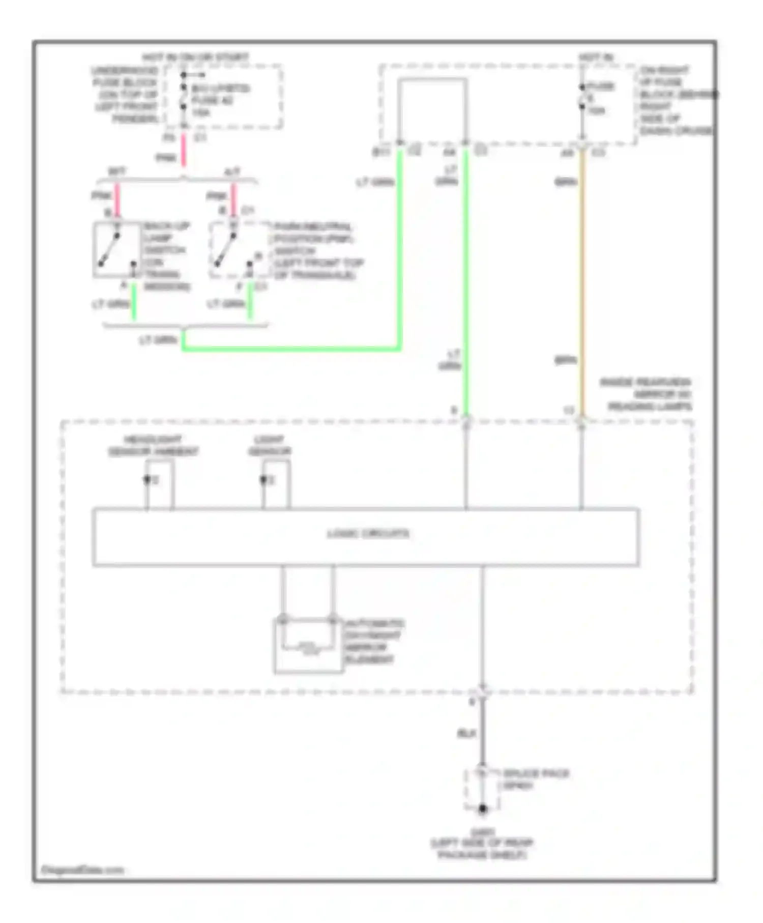 Alero Oldsmobile I (1999-2004): Electrochromic mirror circuit