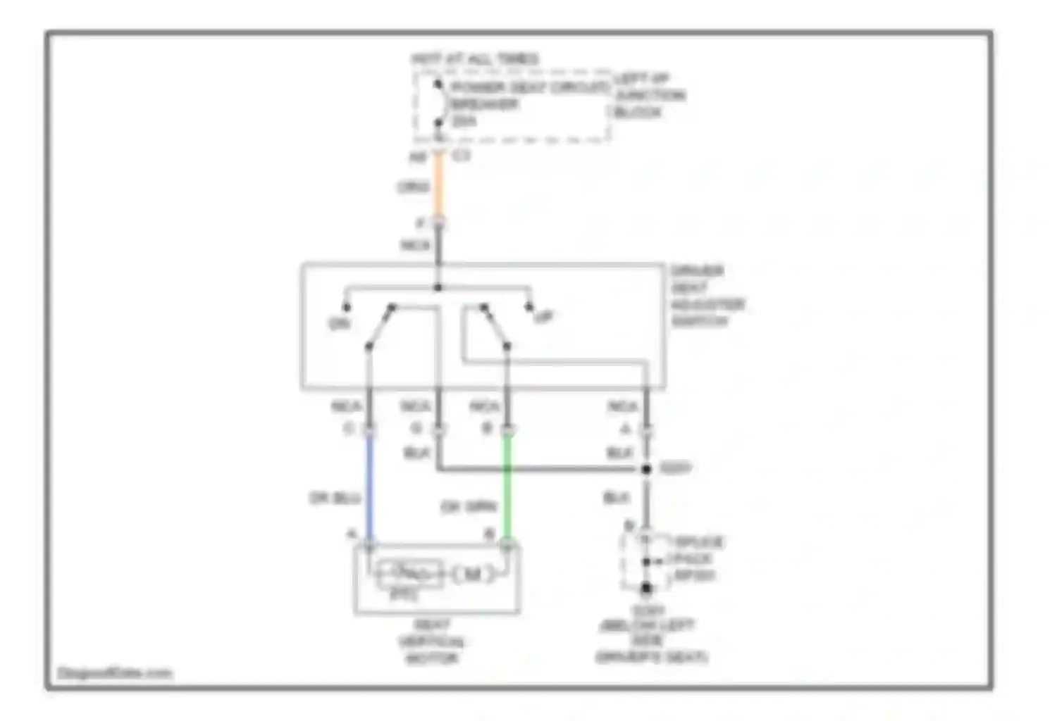 Alero Oldsmobile I (1999-2004): 2-way adjustable power seat circuit