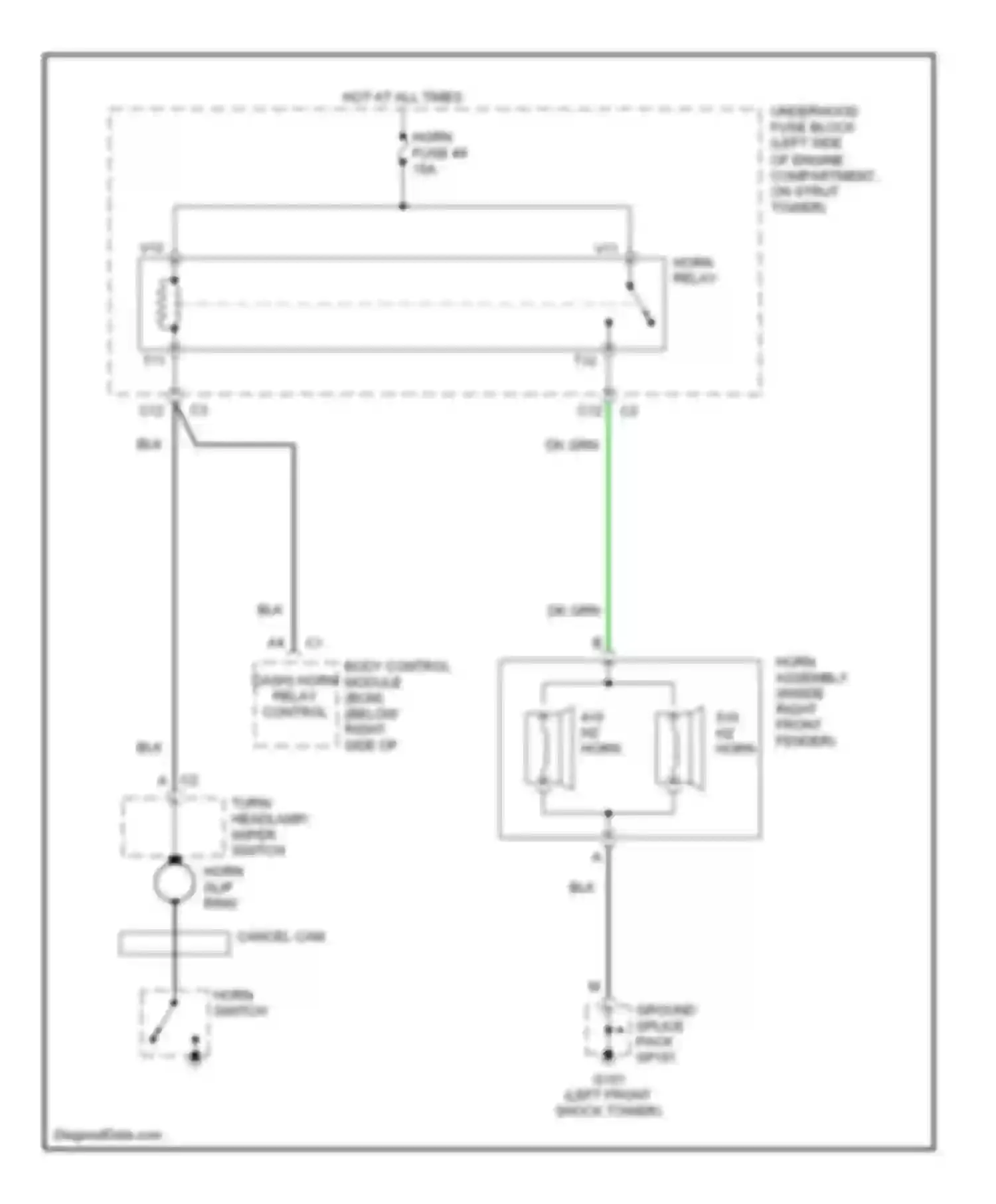 Wiring diagram cancel cam for Oldsmobile Alero I (1999-2004) (1 of 1)