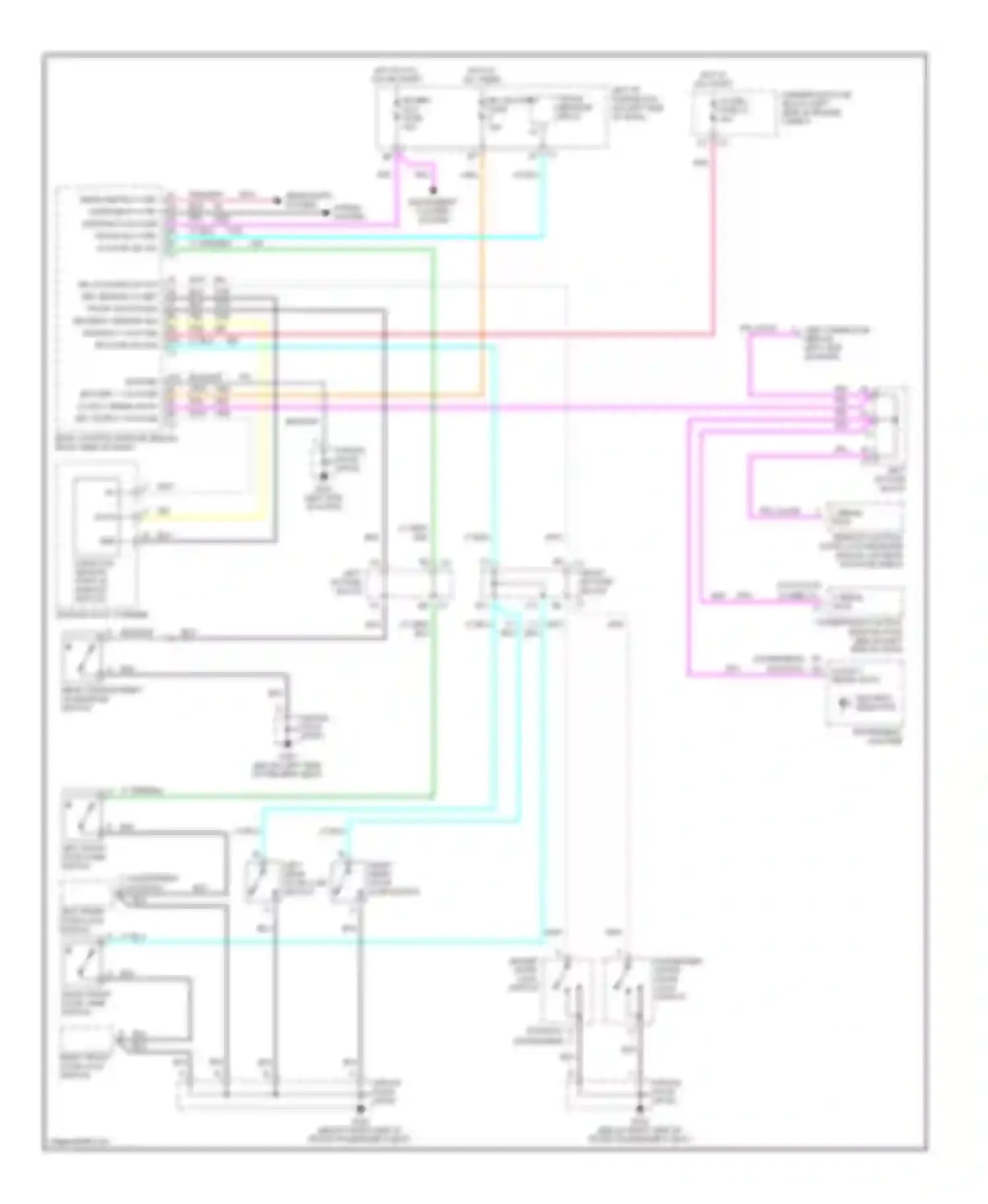Wiring diagram right front door lock switch for Oldsmobile Alero I (1999-2004) (1 of 3)