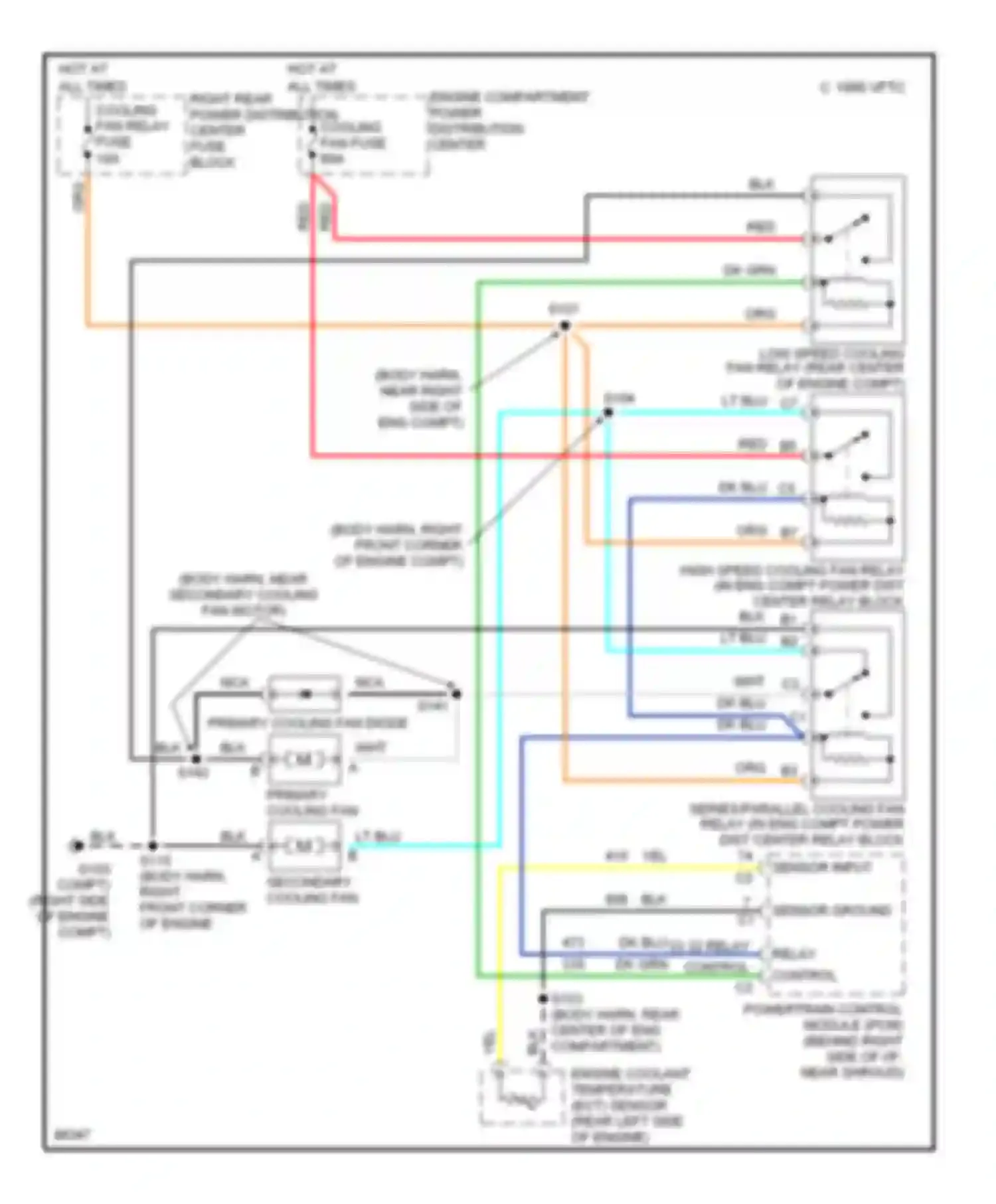 Aurora Oldsmobile I (1994-1999): Cooling fan circuit