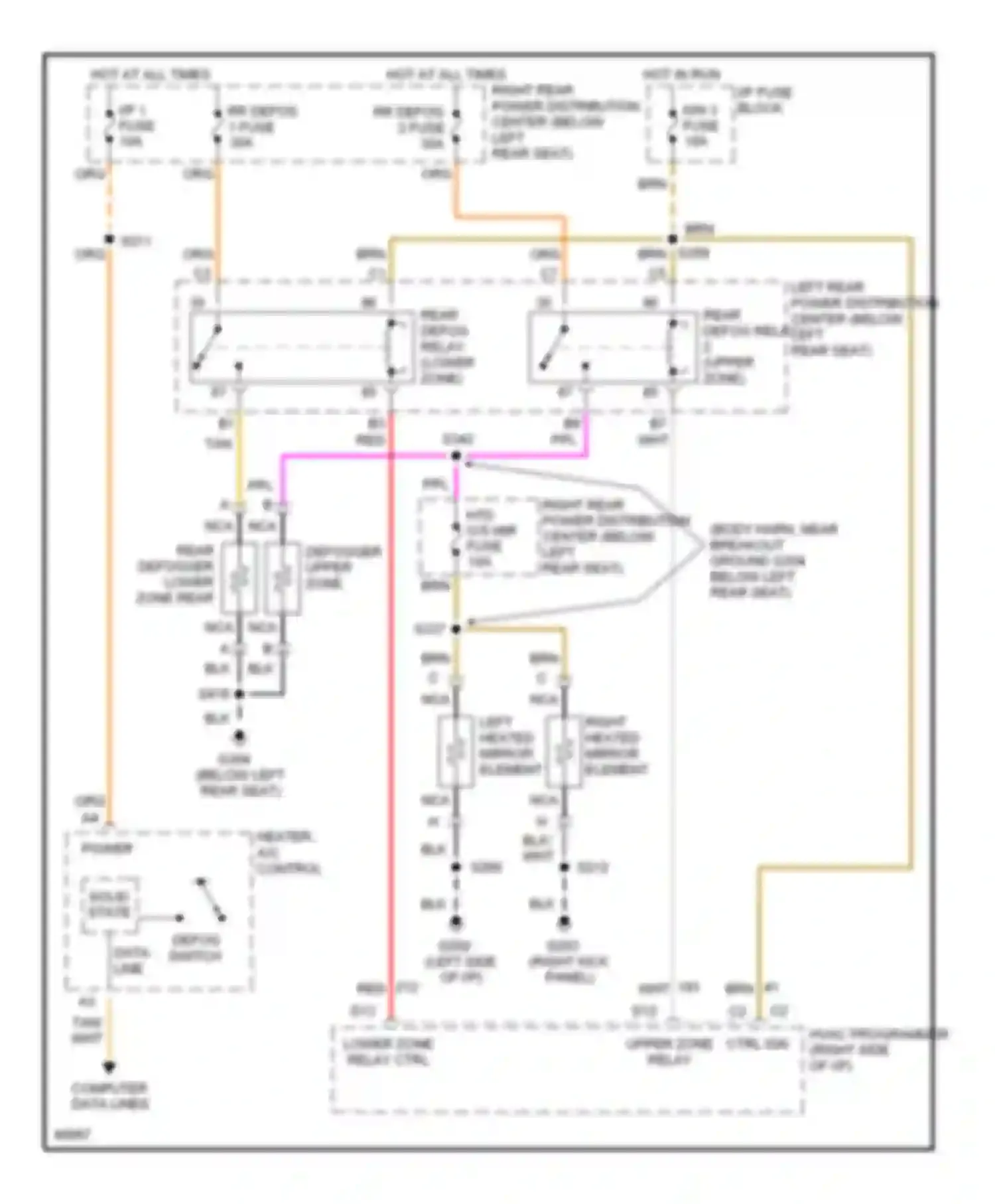 Aurora Oldsmobile I (1994-1999): Defogger circuit