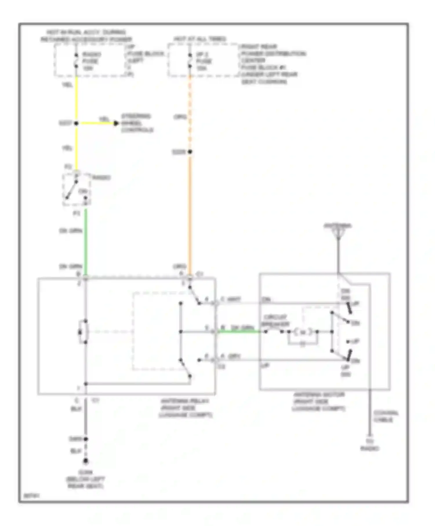 Aurora Oldsmobile I (1994-1999): Power antenna circuit