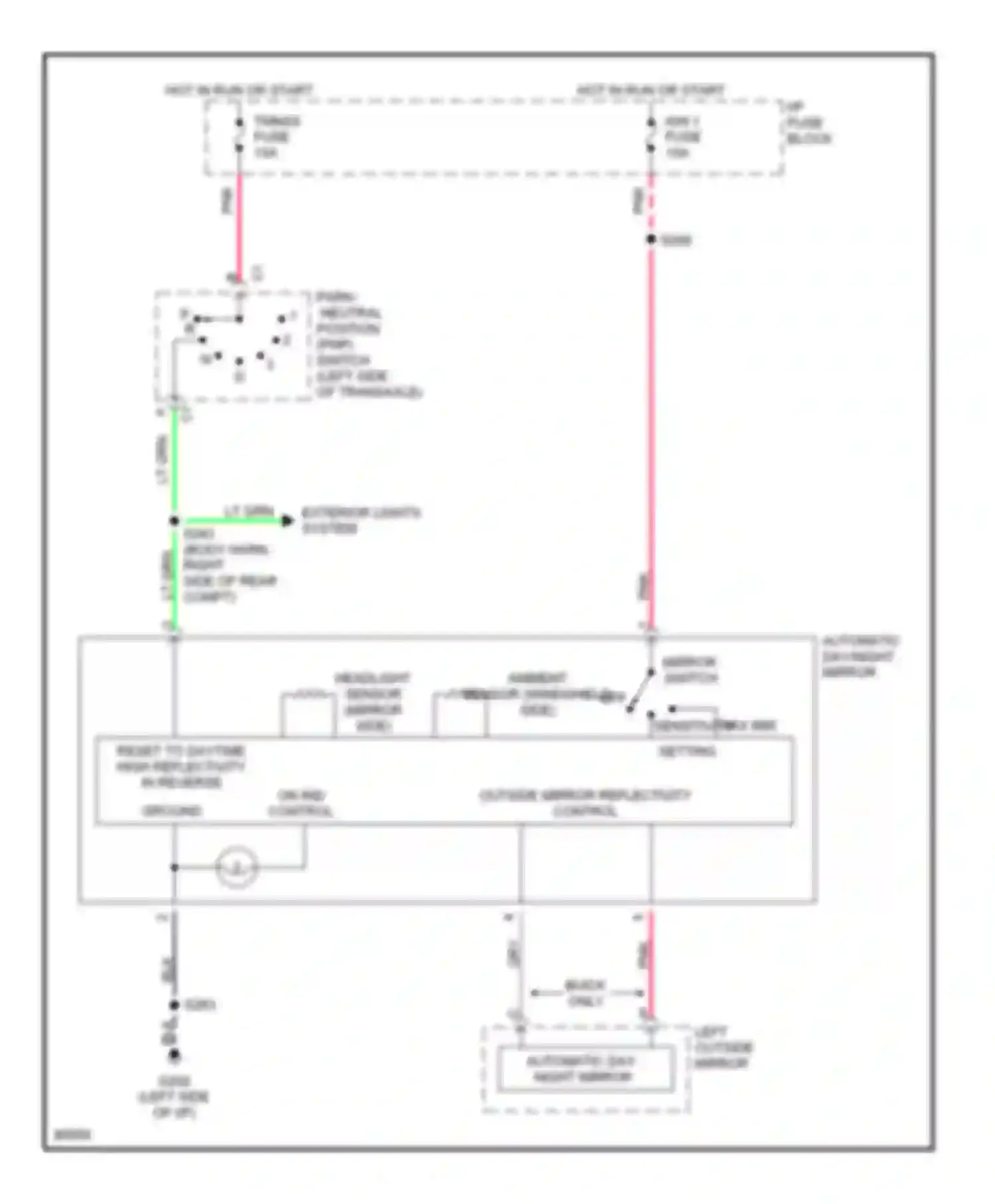Aurora Oldsmobile I (1994-1999): Electrochromic mirror circuit