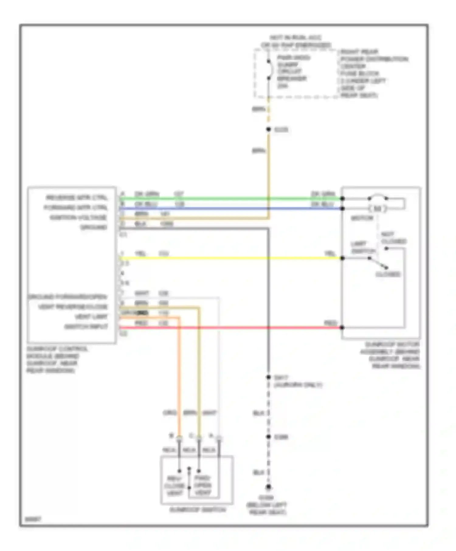 Aurora Oldsmobile I (1994-1999): Sunroof circuit