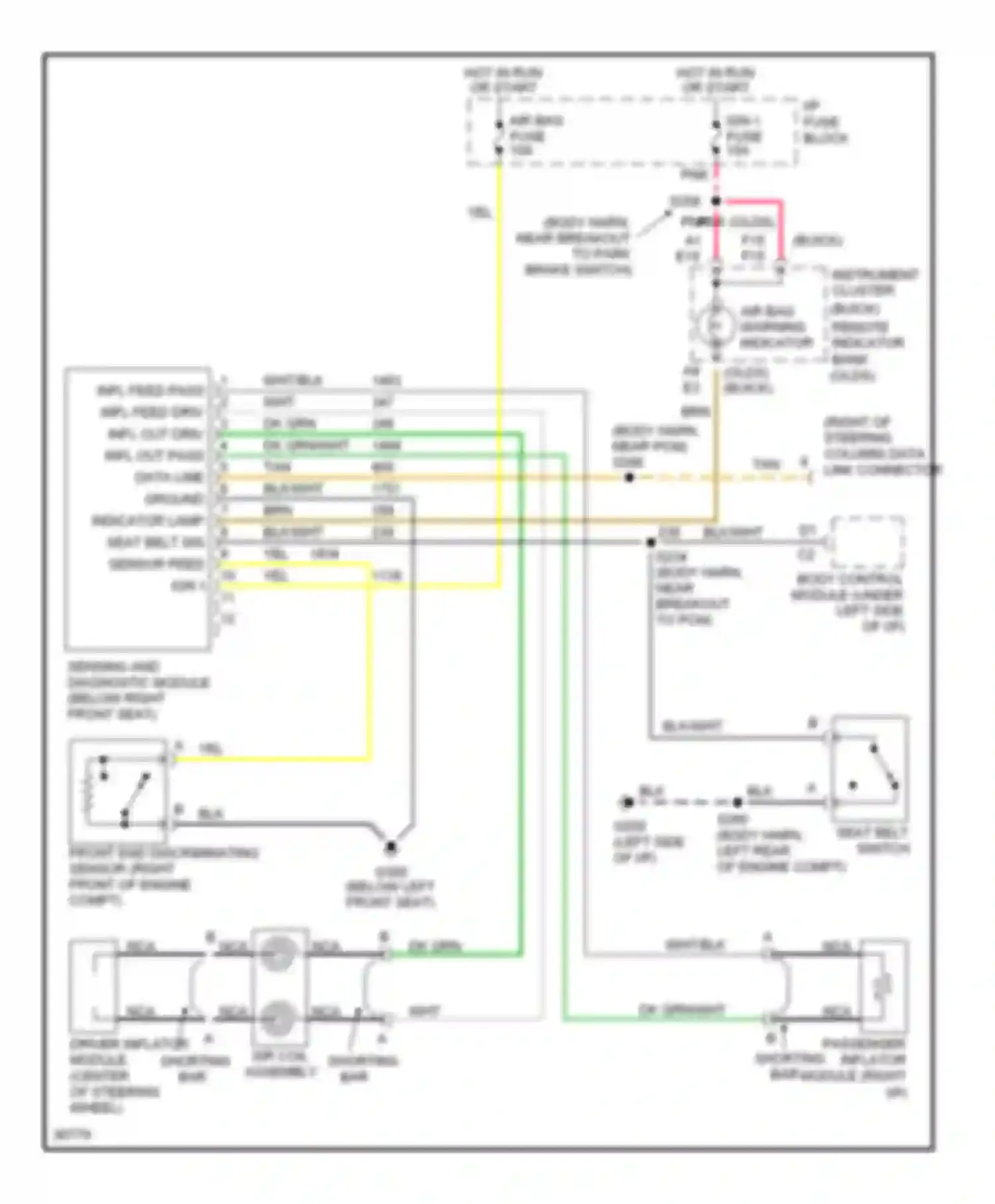 Aurora Oldsmobile I (1994-1999): Supplemental restraint circuit