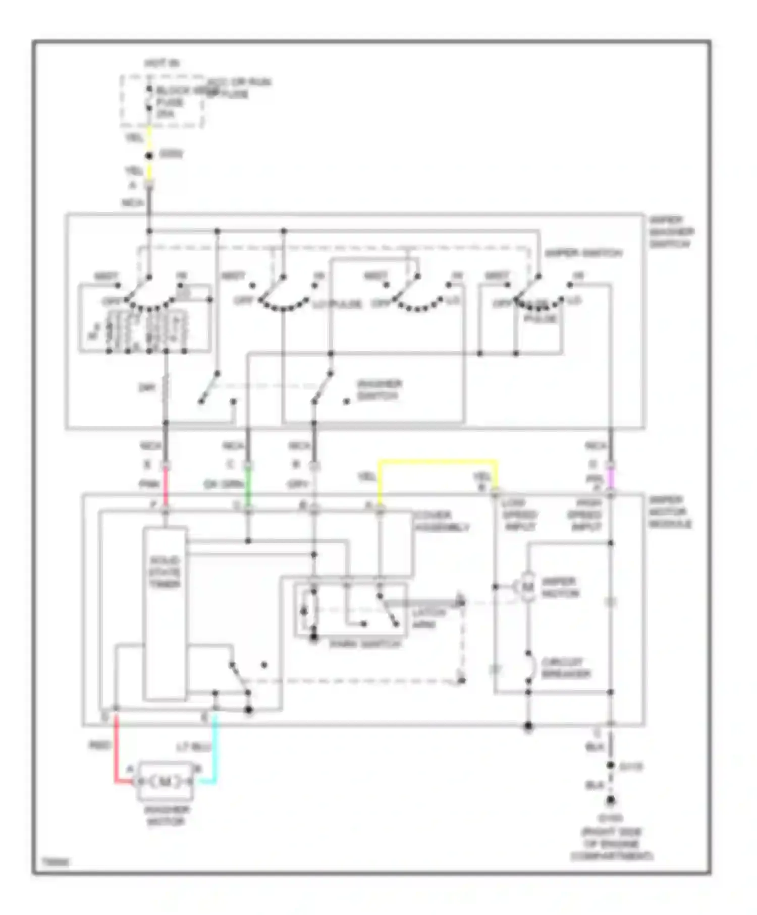 Aurora Oldsmobile I (1994-1999): Wiper/washer circuit