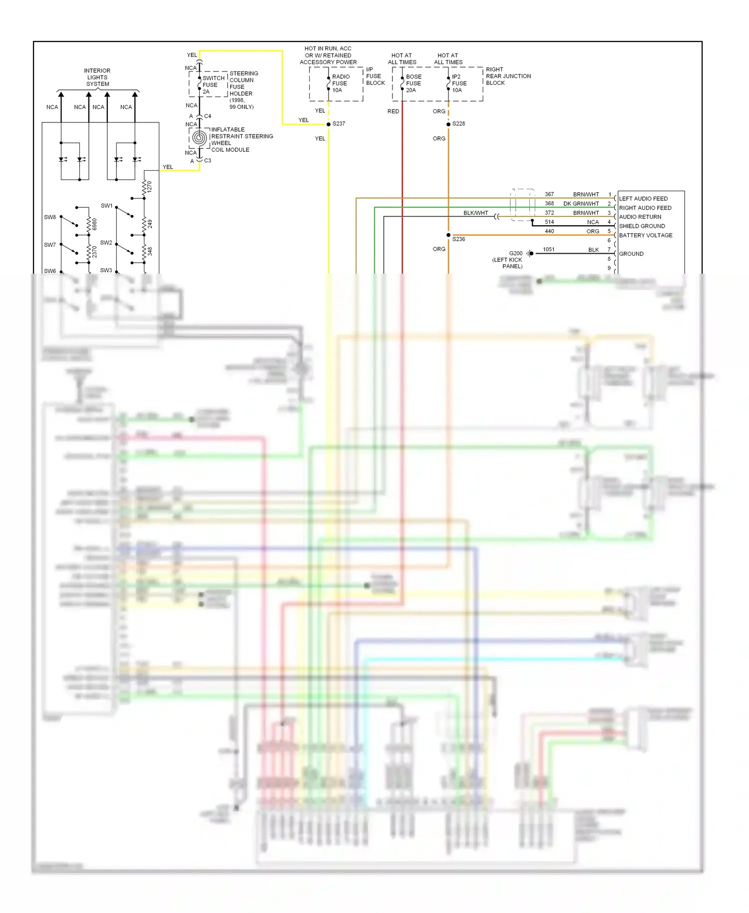Oldsmobile Aurora I (1994-1999) computer data lines system wiring diagram  (3 of 4)