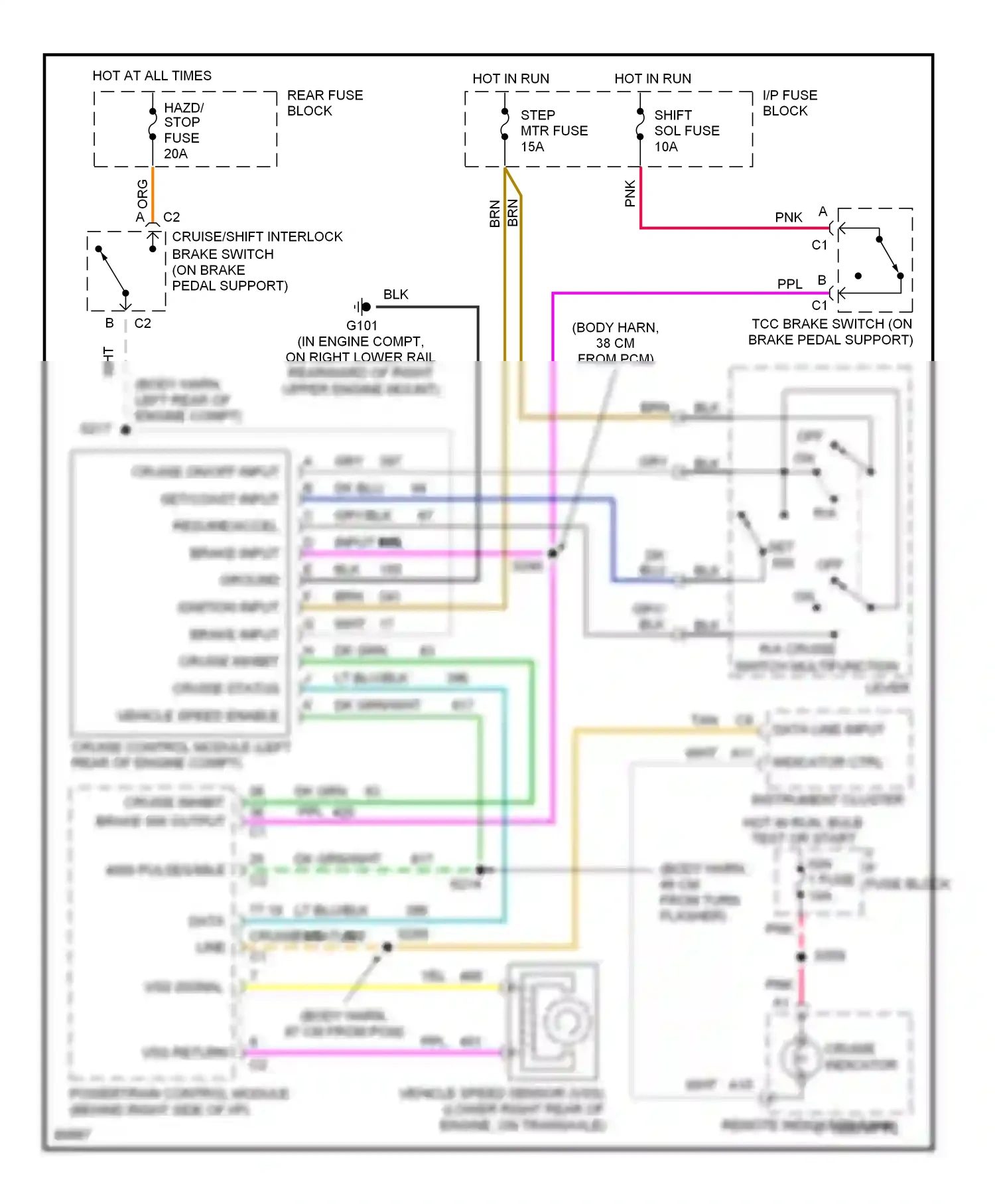 Oldsmobile Aurora I (1994-1999) indicator ctrl wiring diagram  (1 of 1)